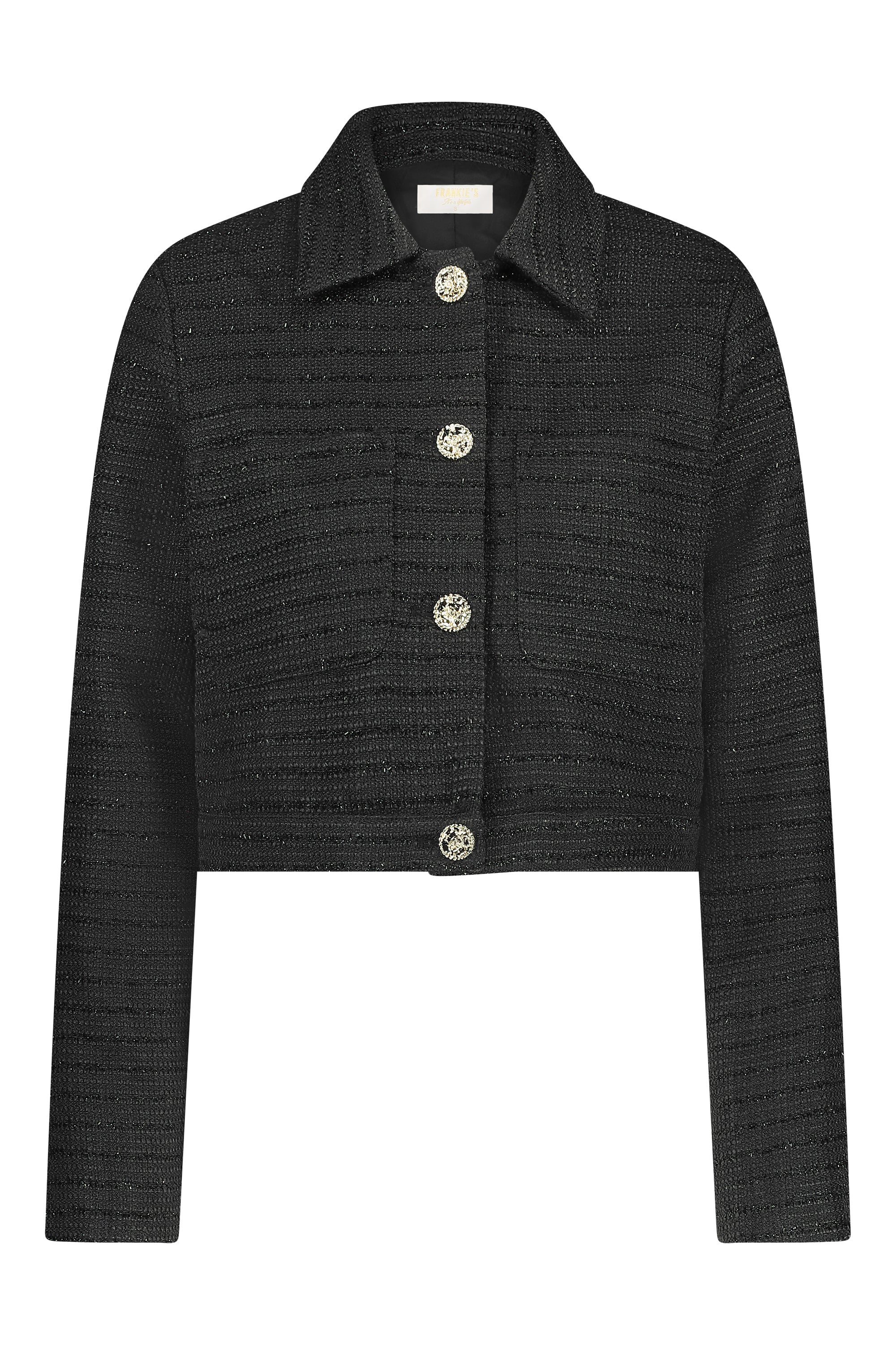 Tweed blazer jacket black