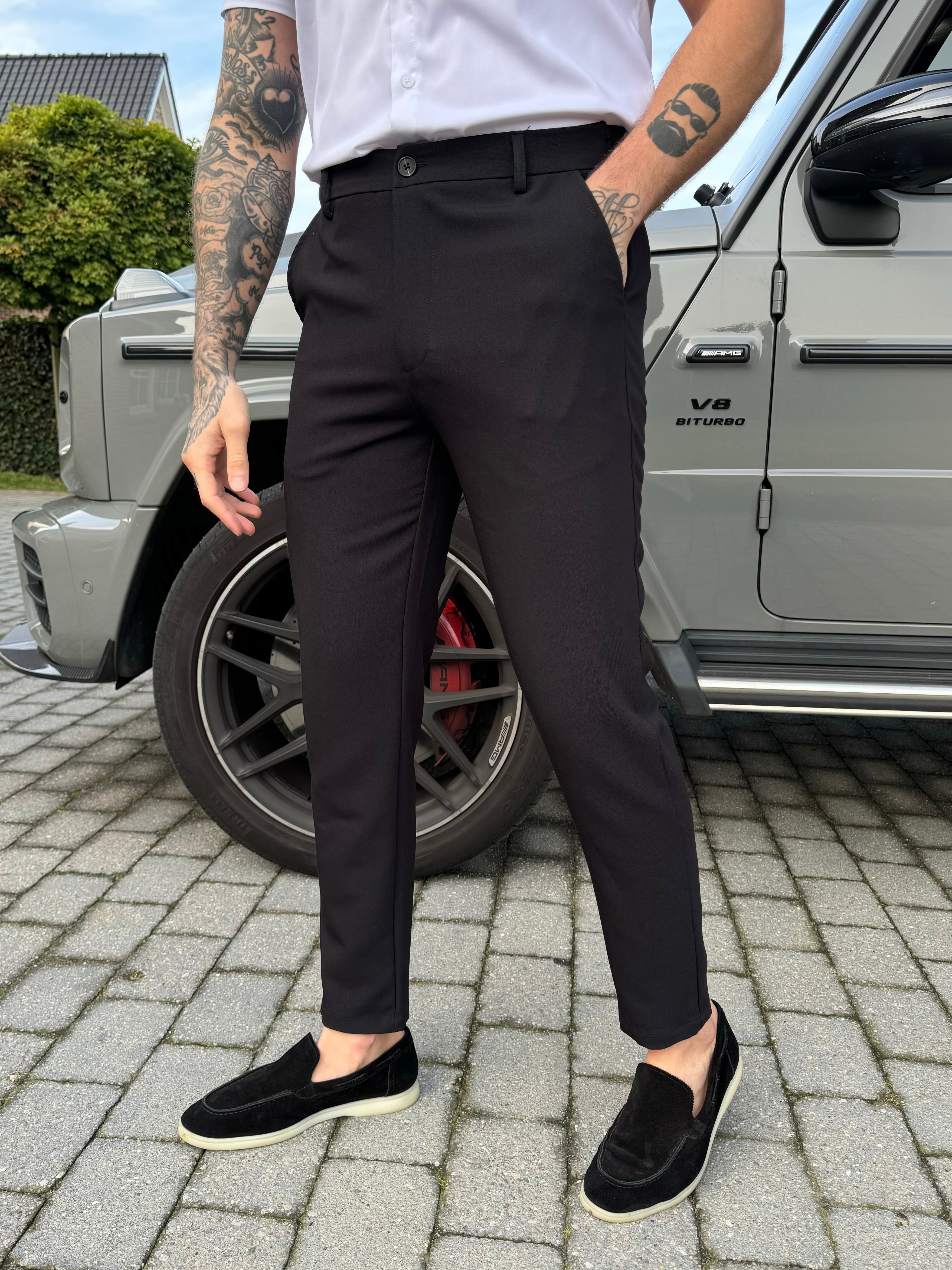 Pantalon chic straight fit black