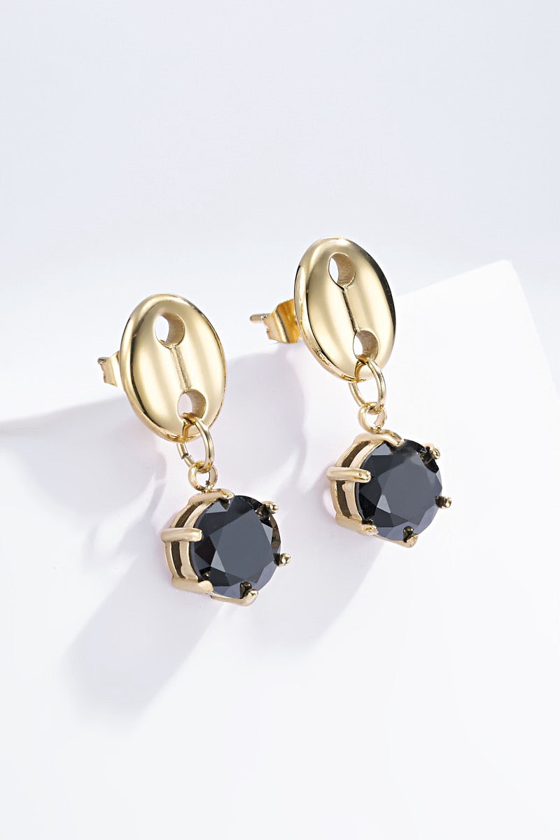 Earrings diamond black