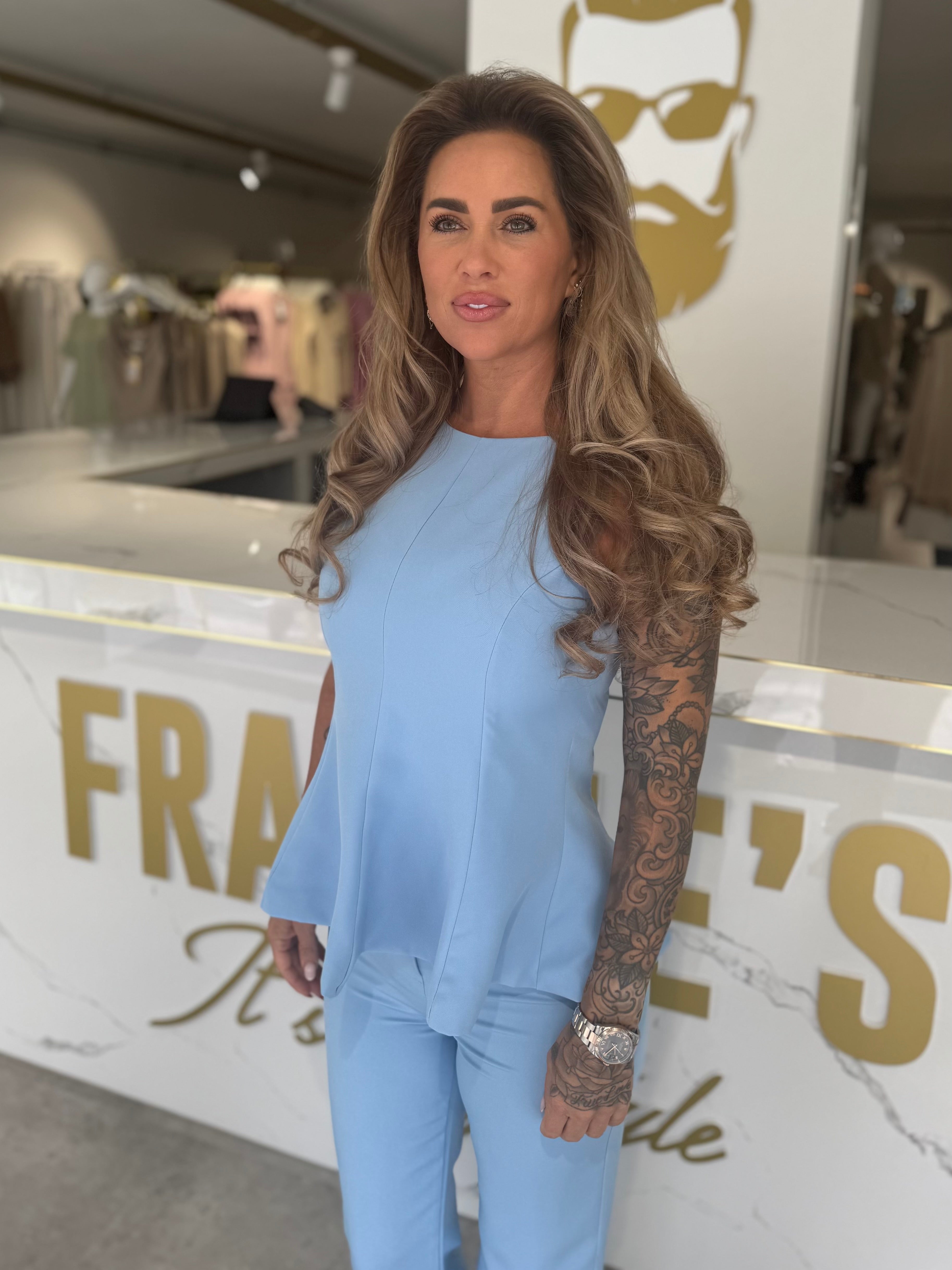 Peplum top blue