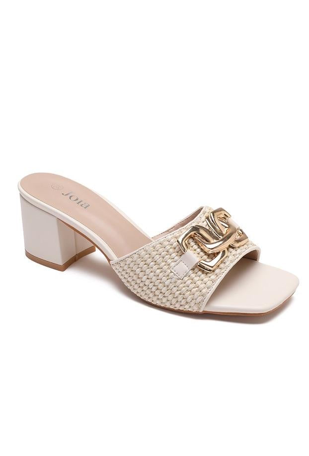 Mule mit Absatz beige