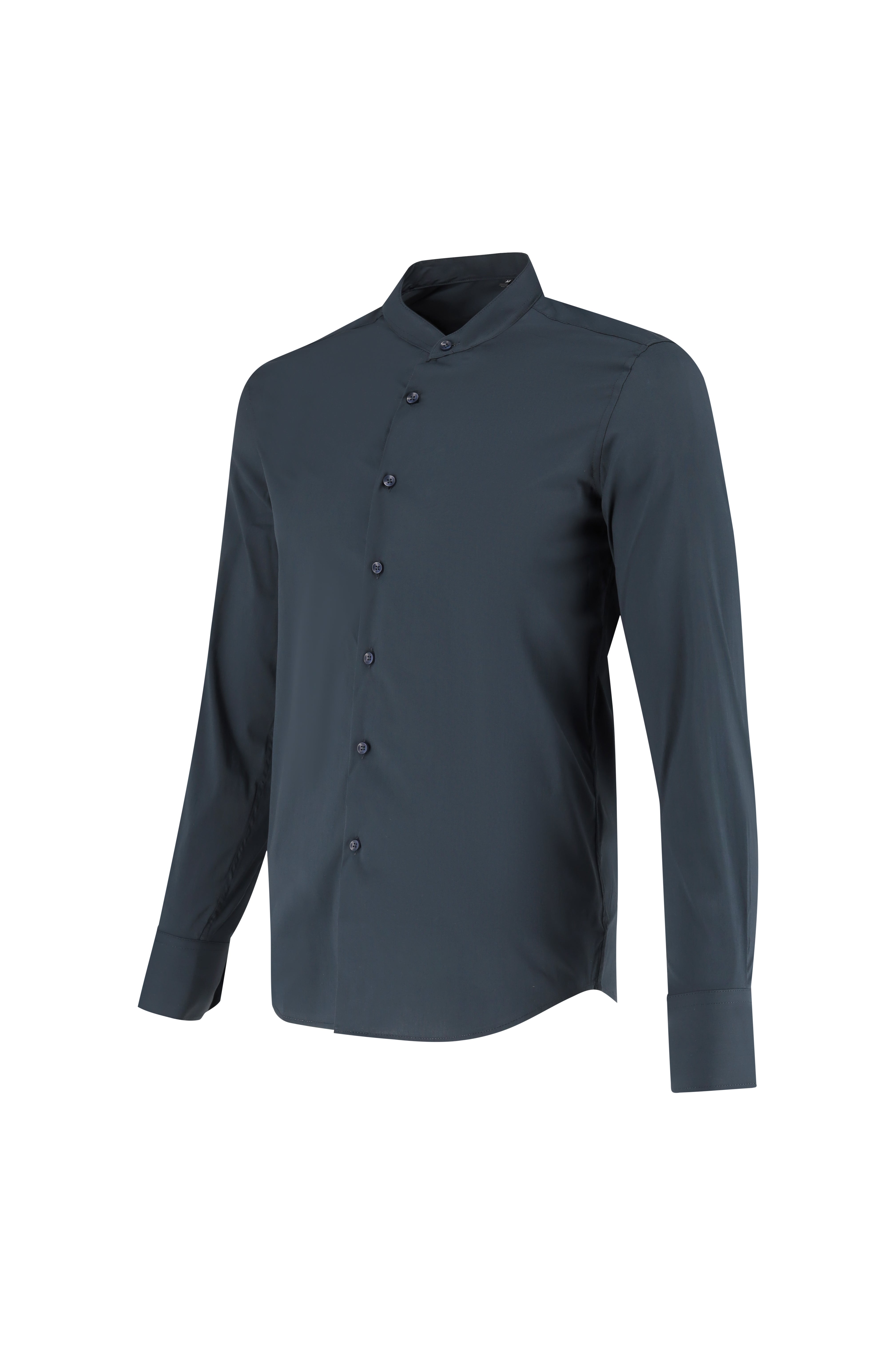 Overhemd Mandarin Collar - Navy