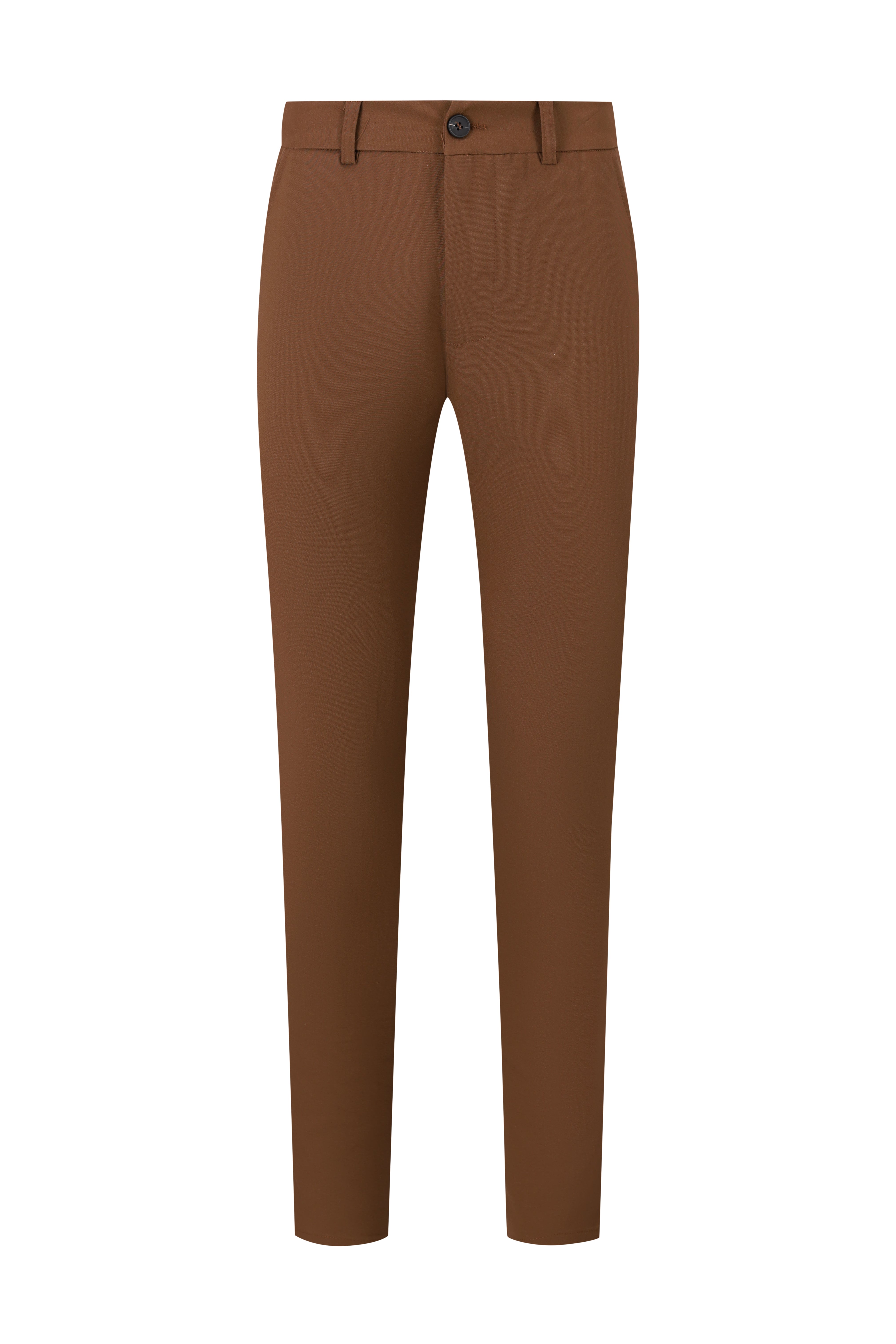 Trousers chic straight fit brown
