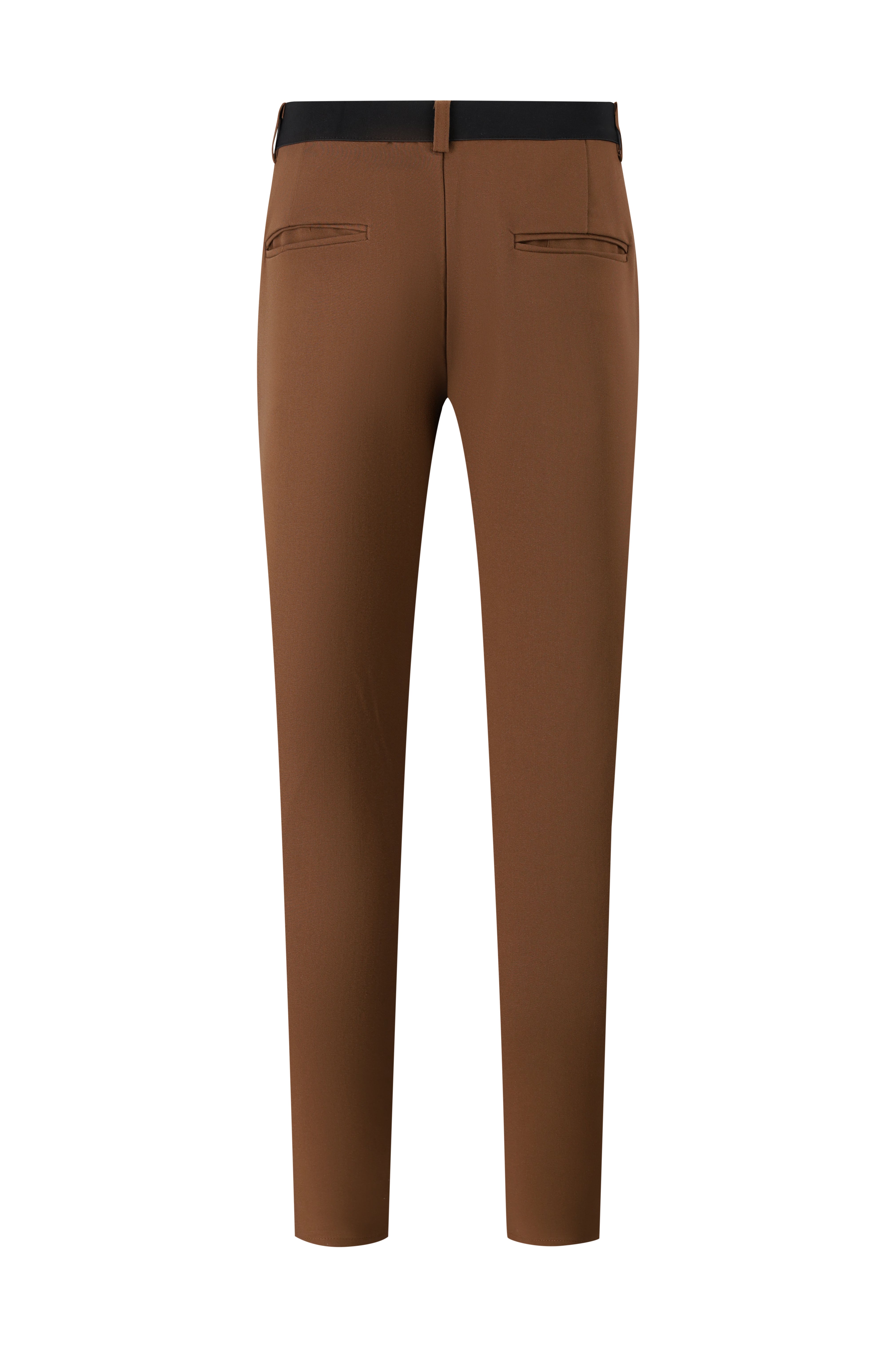 Trousers chic straight fit brown