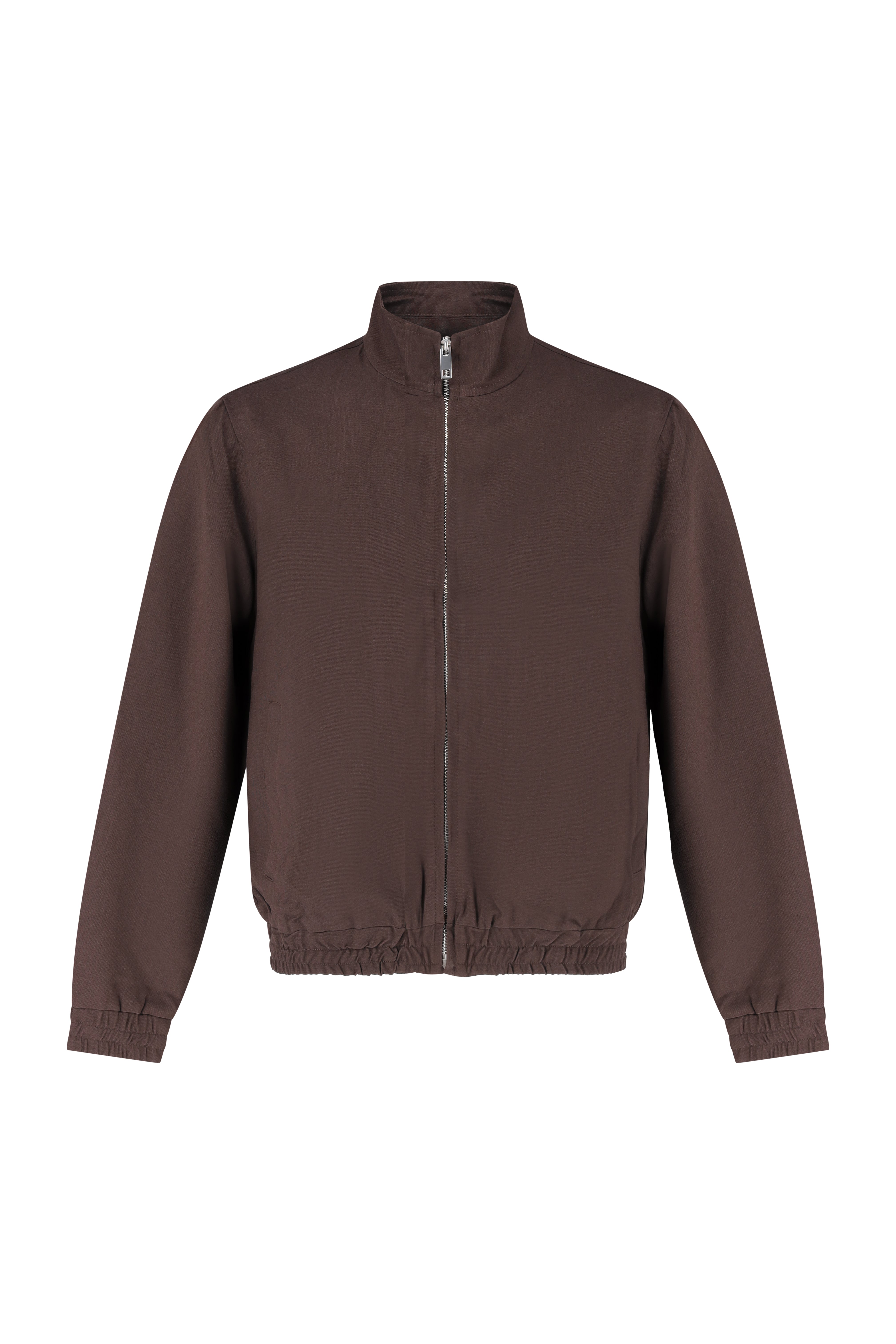 Zip-Up Jacket and Pantalon Set - Brown