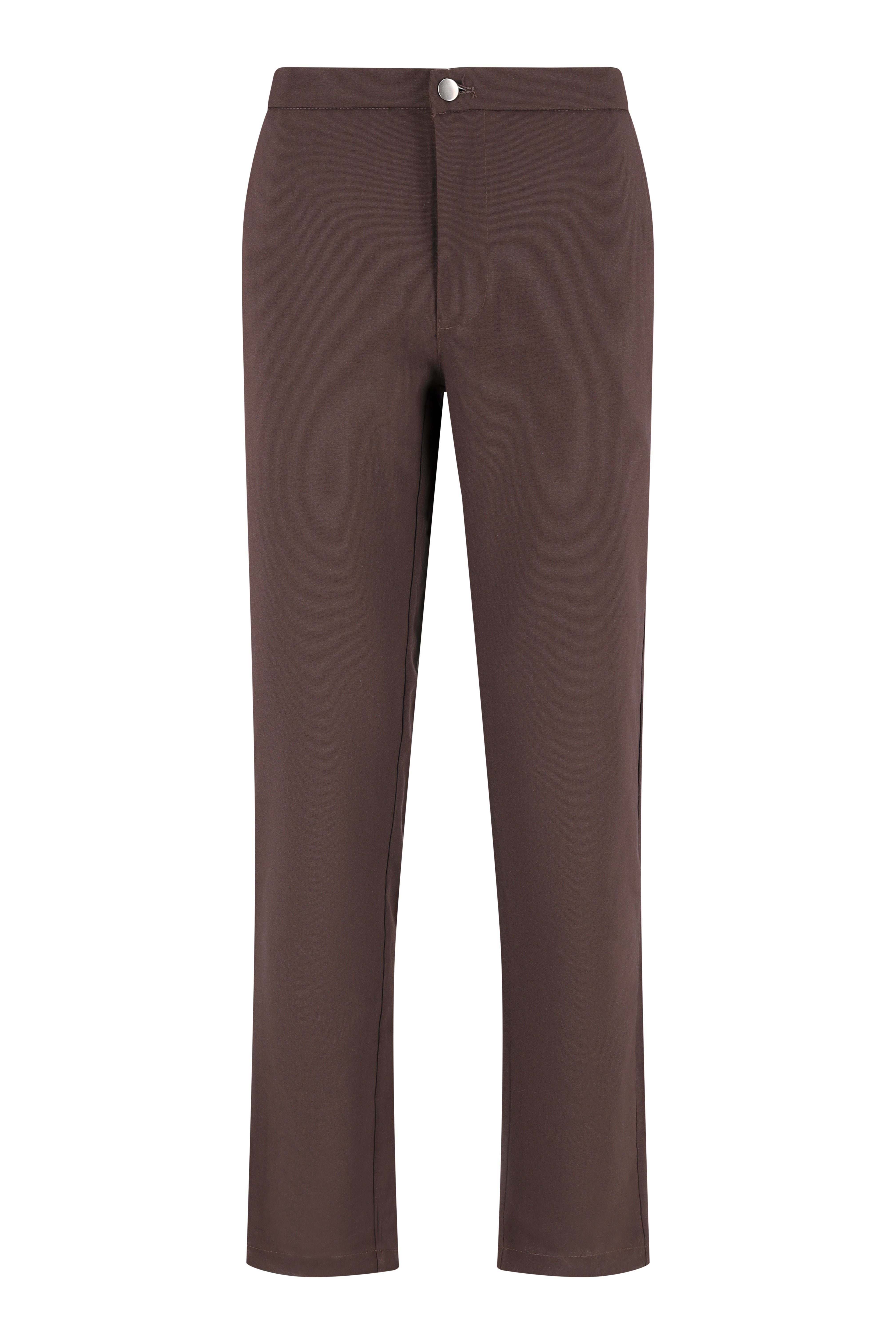 Zip-Up Jacket and Pantalon Set - Brown