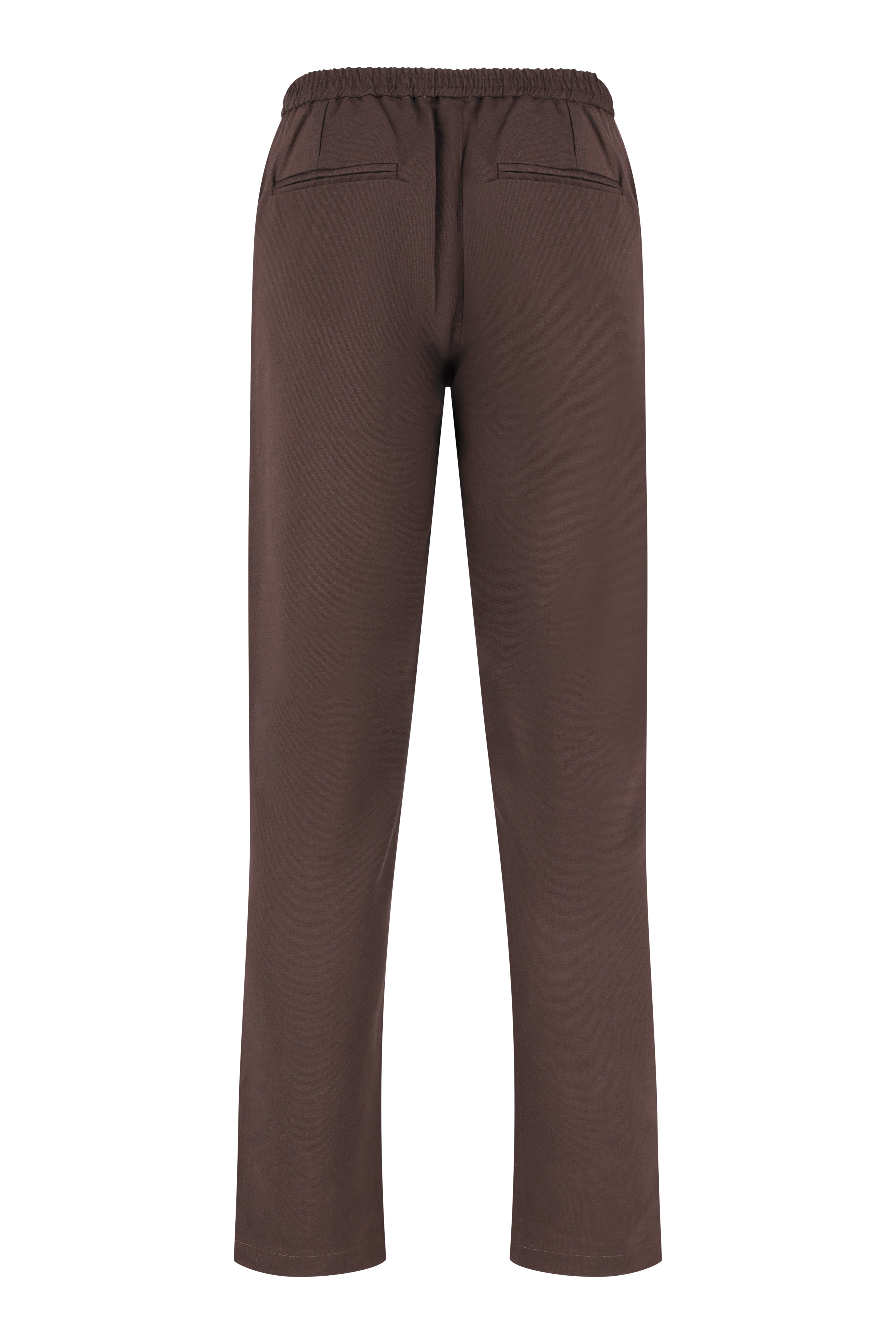 Zip-Up Jacket and Pantalon Set - Brown