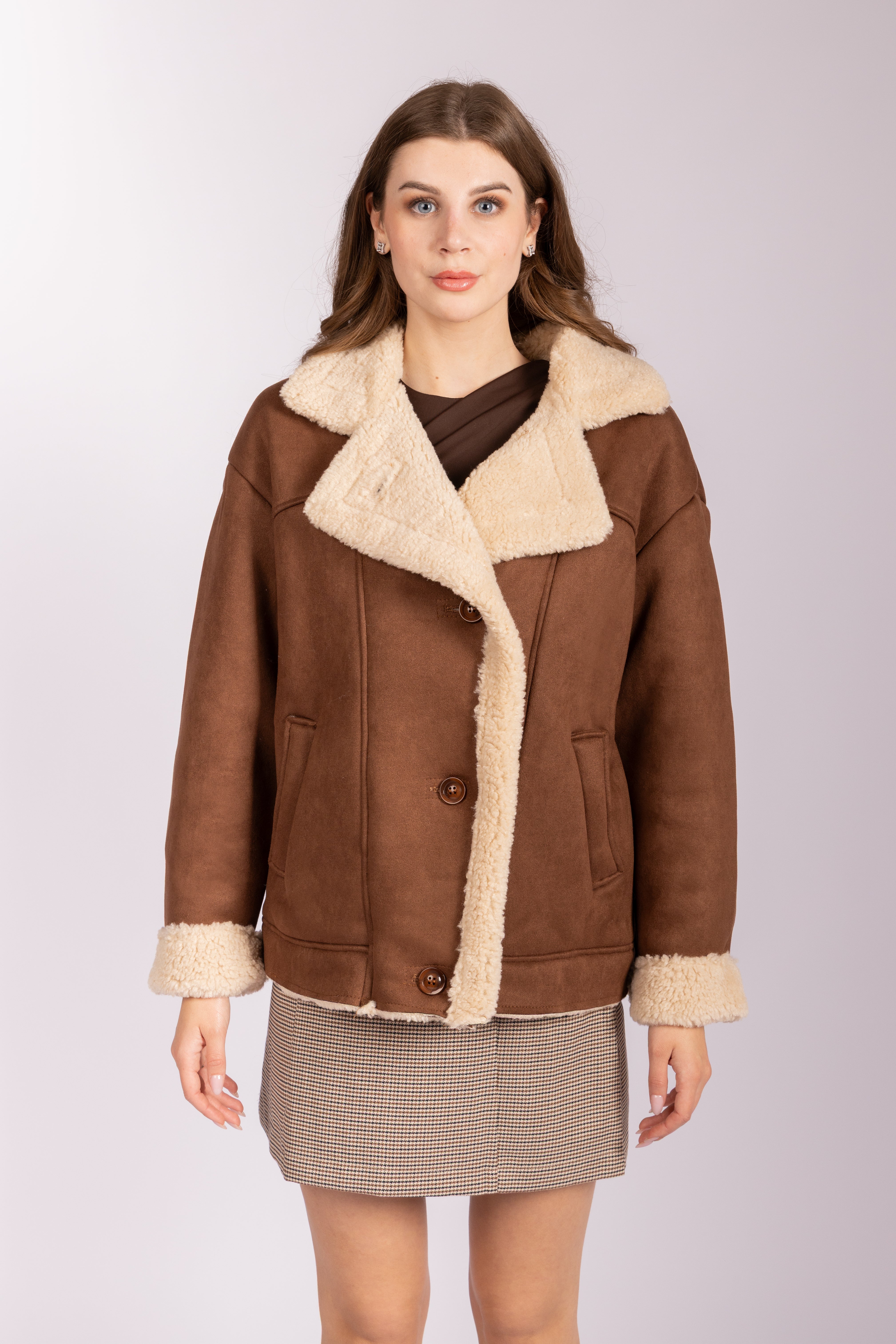 Suedette Aviator Coat