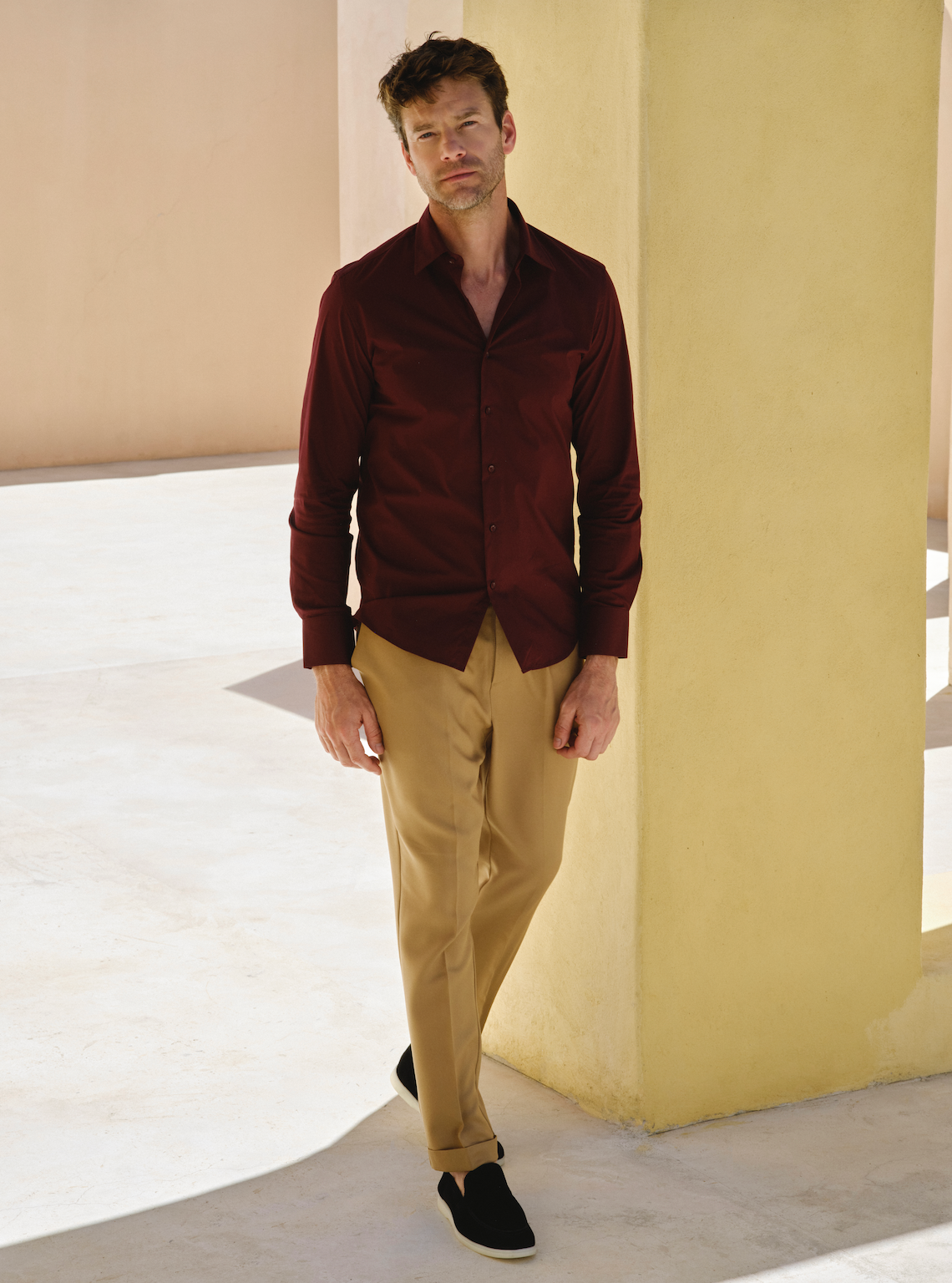 Overhemd Slim Fit - Wine Red
