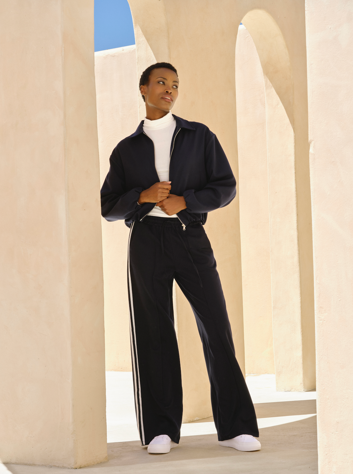 Zip-Through Cropped Jacket - Black