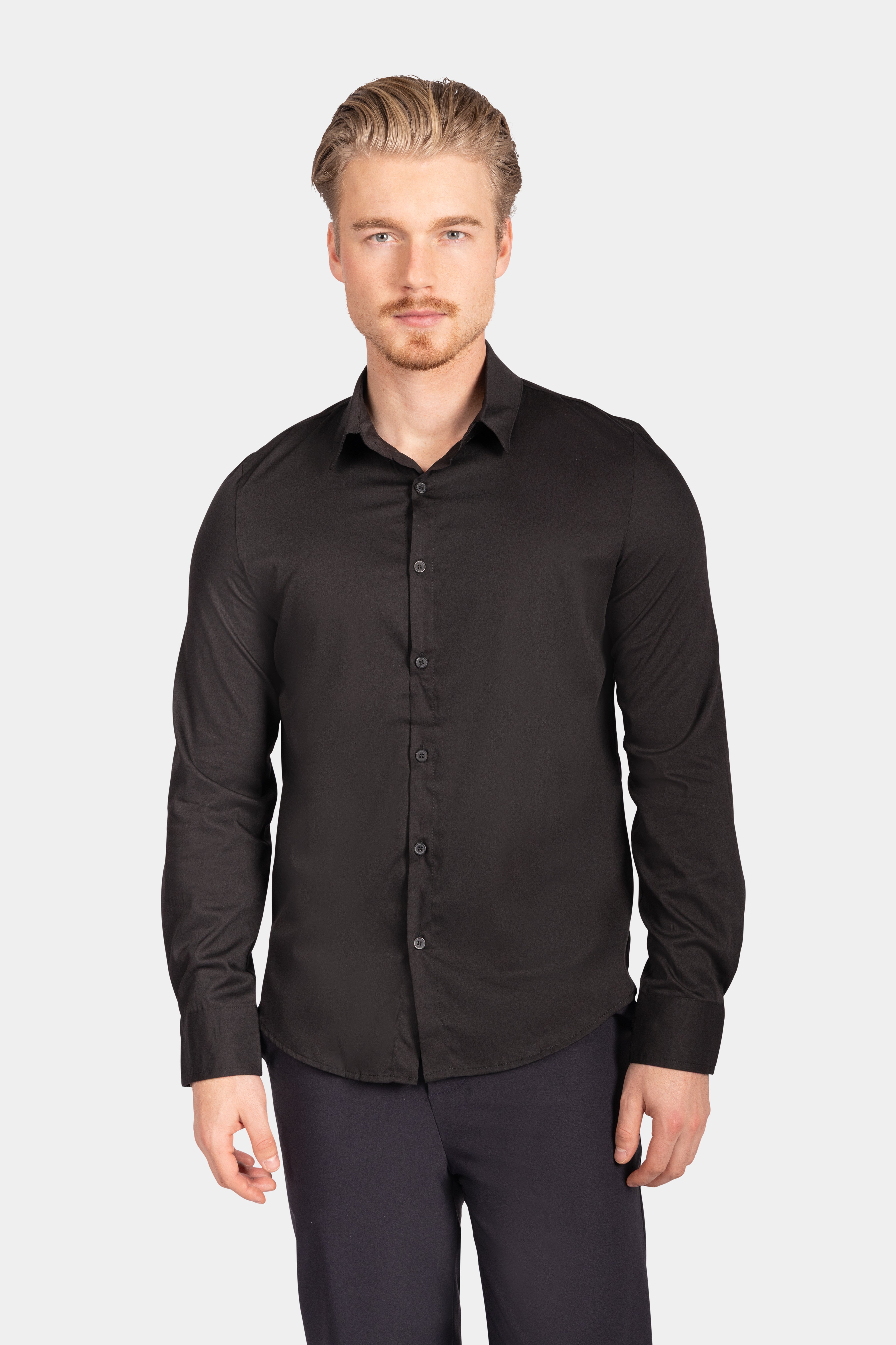 Classic Button-Up Shirt - Black