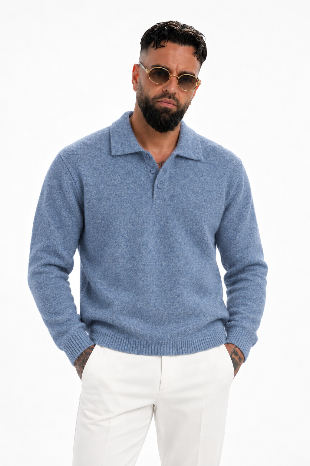 Bellagio Soft Knit Polo Blue - Frankie's