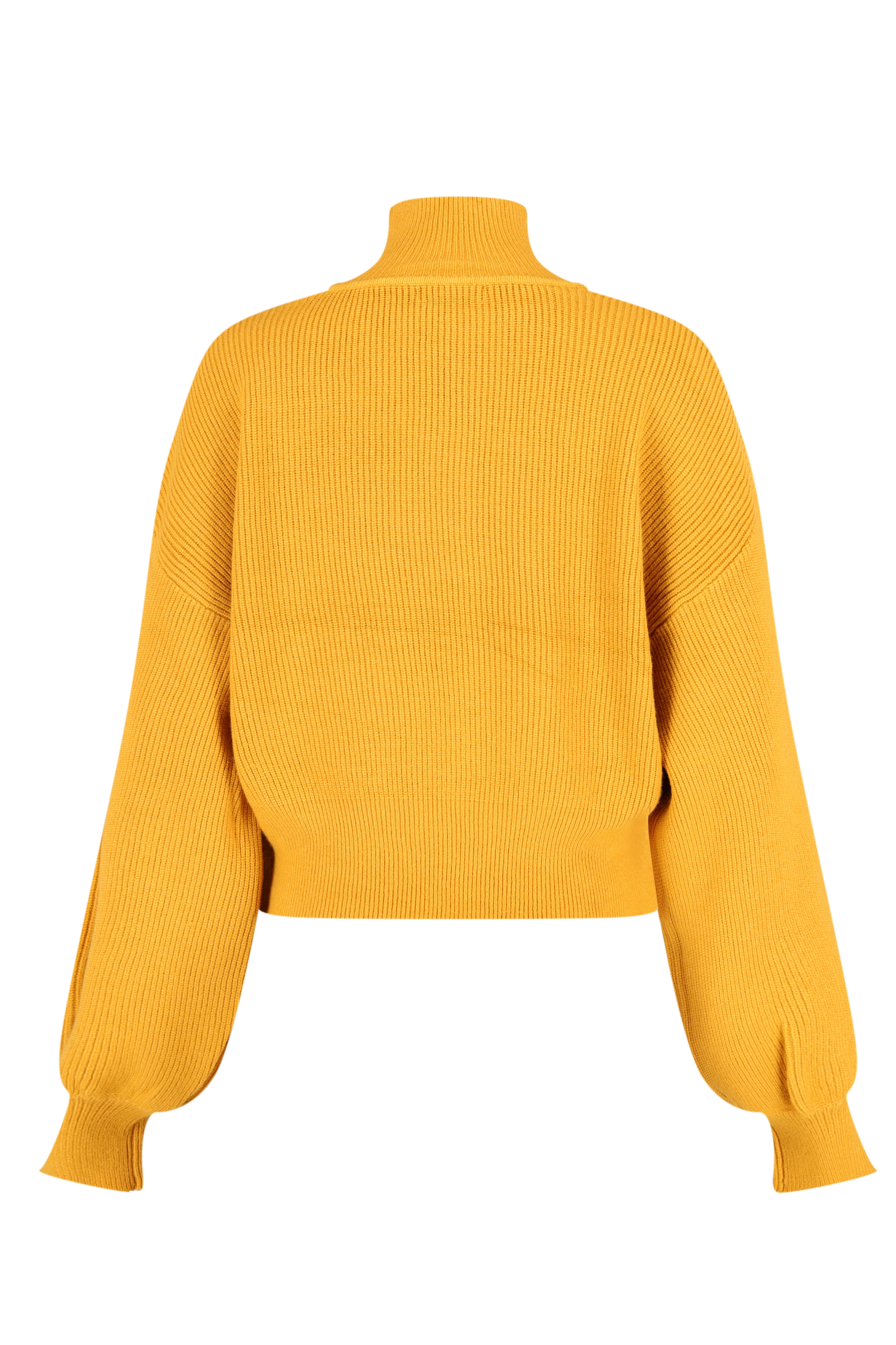 High Neck Relaxed Knitwear Jumper - Yellow