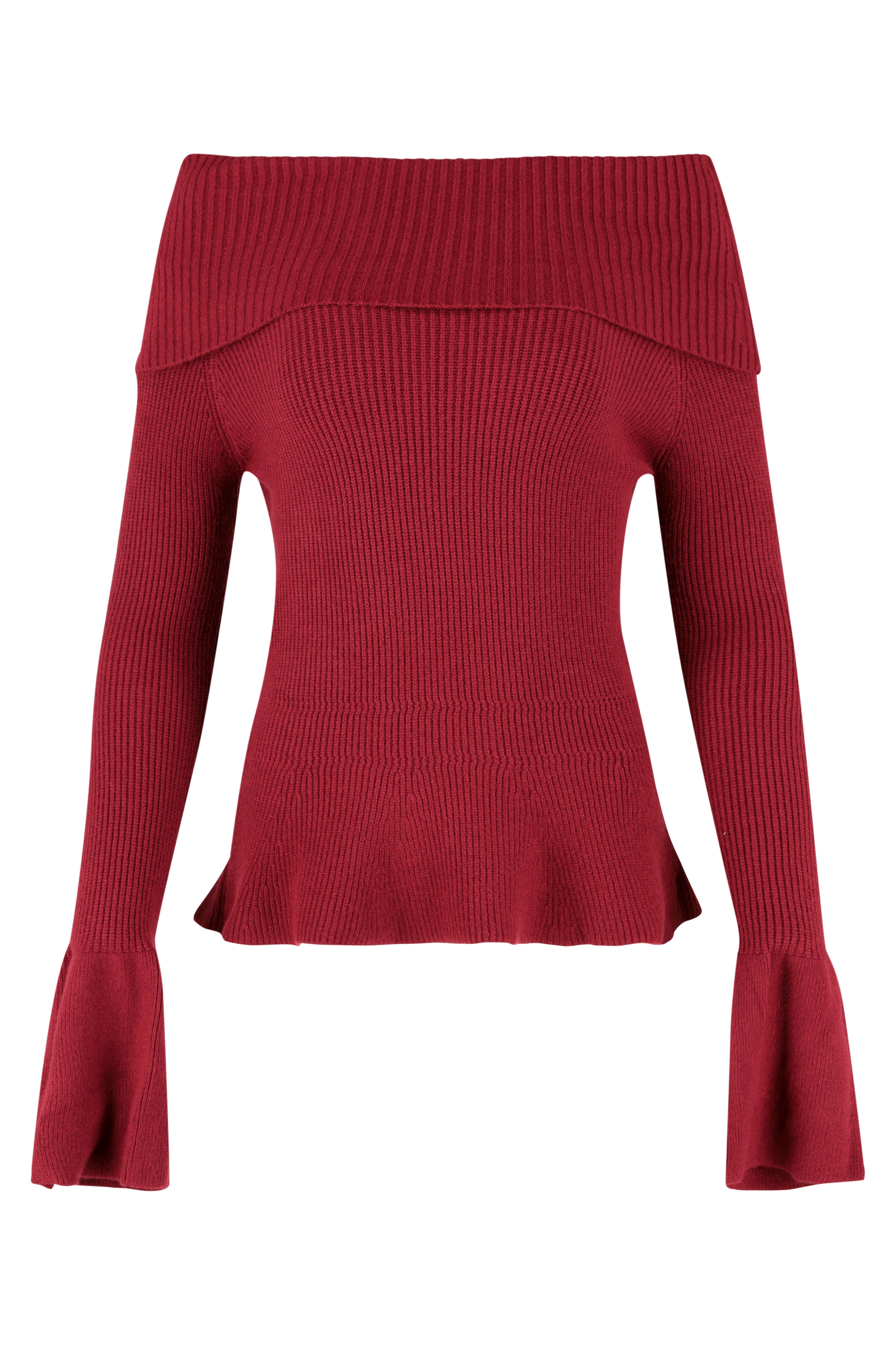 Off-The-Shoulder Knitwear - Bordeaux