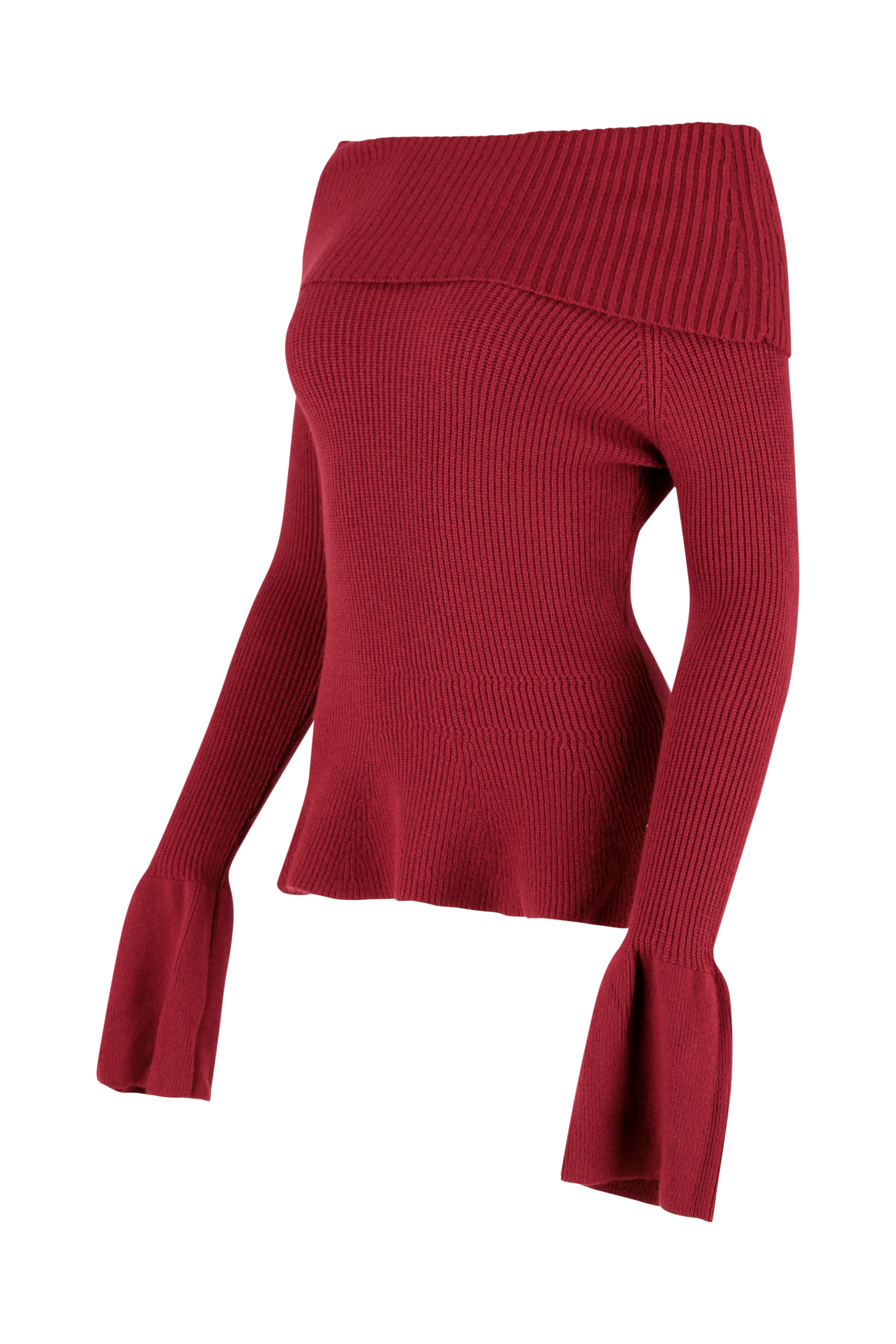 Off-The-Shoulder Knitwear - Bordeaux