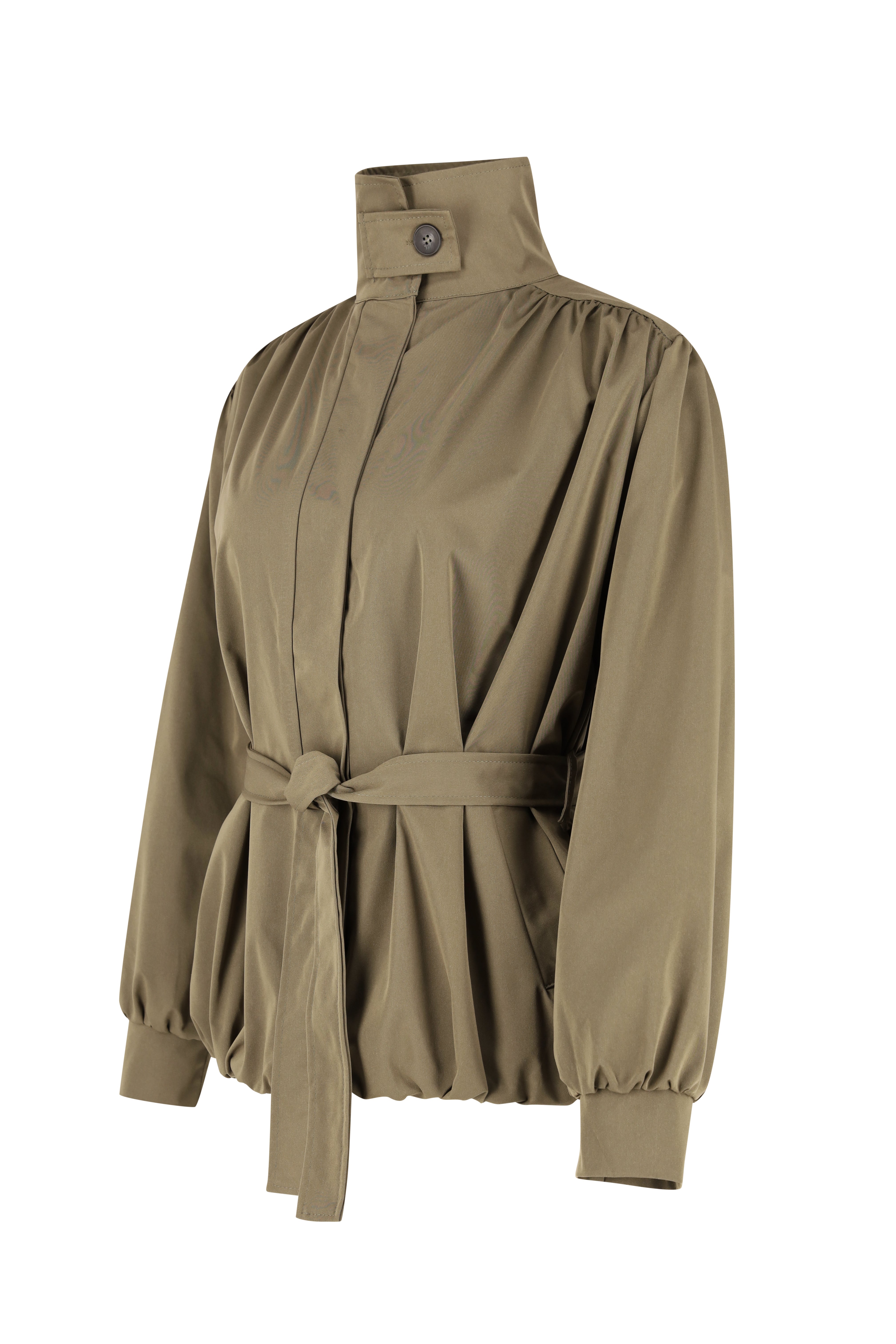 Belted Bubble Jacket - Khaki