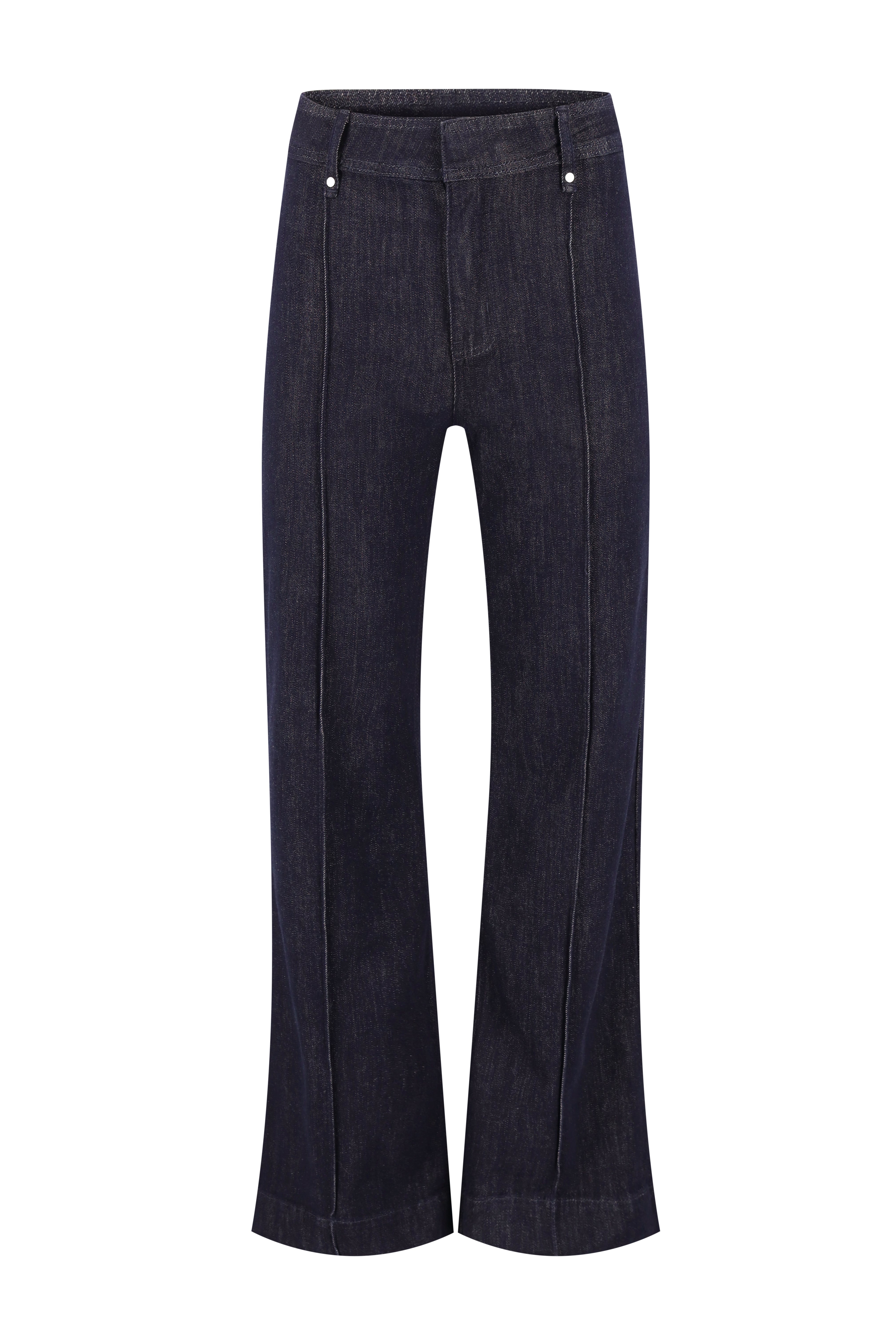 High Waist Slight Flare Jeans - Navy