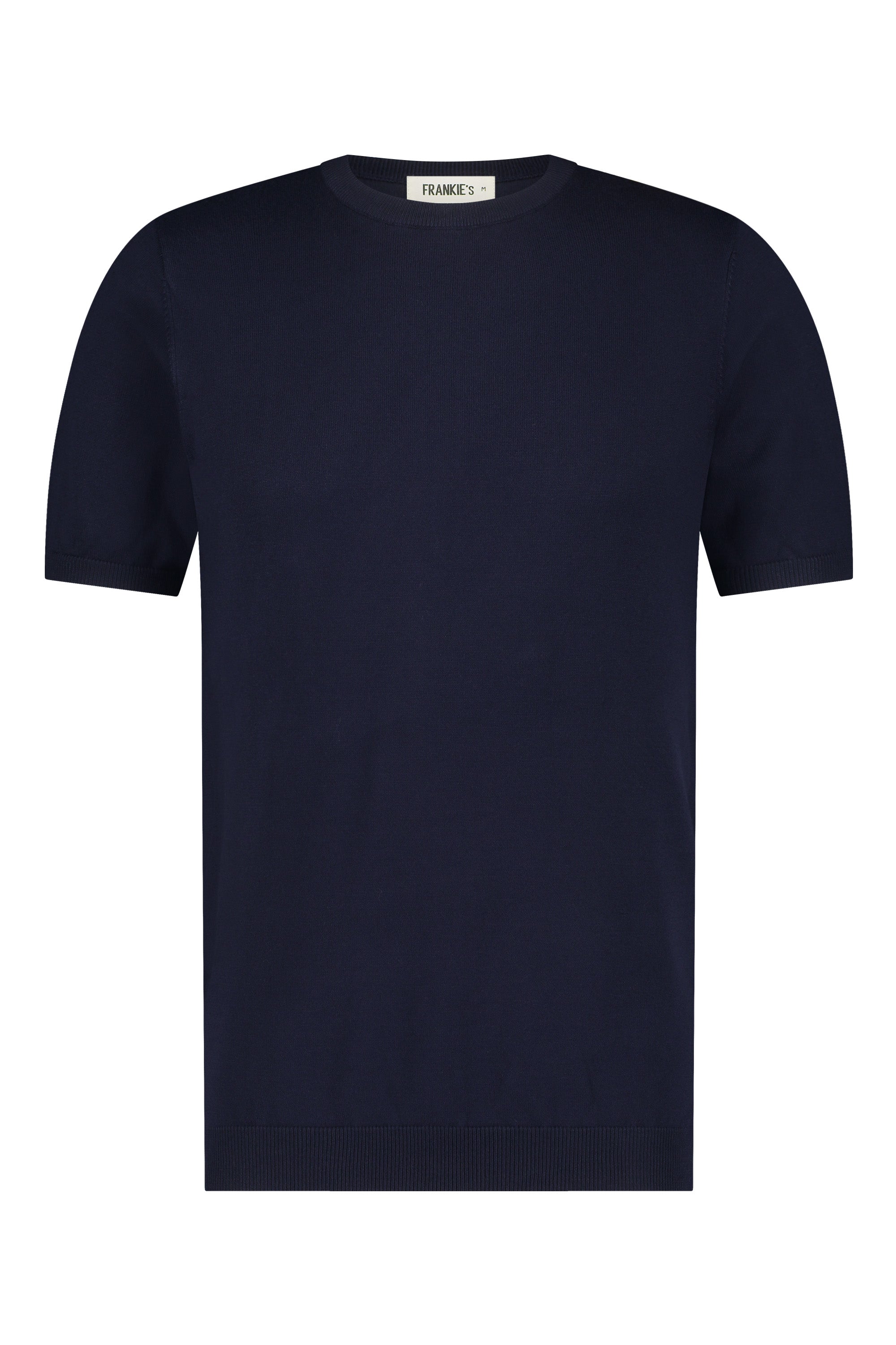 T-Shirt aus Strick mit kurzen Ärmeln in Marineblau