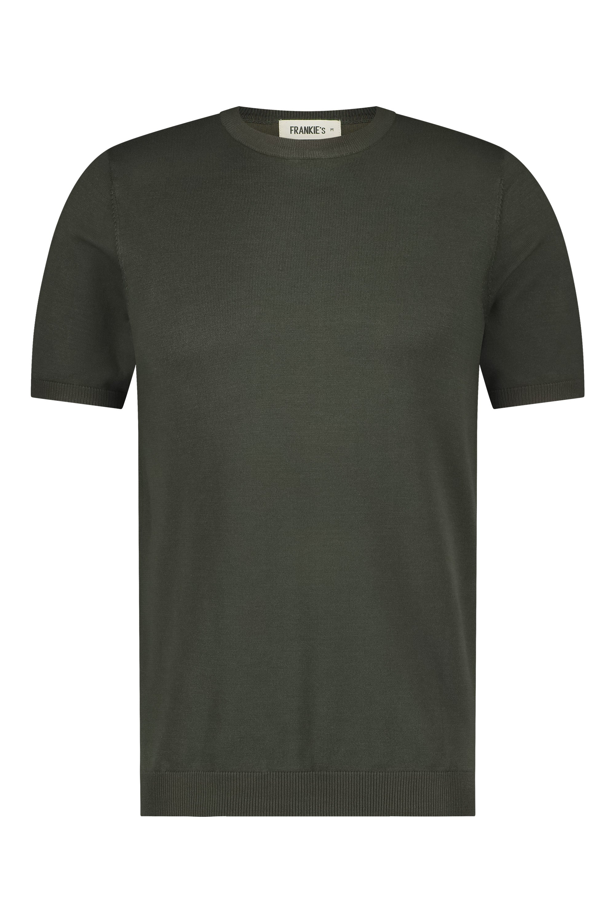 T-Shirt aus Strick mit kurzen Ärmeln in Khaki