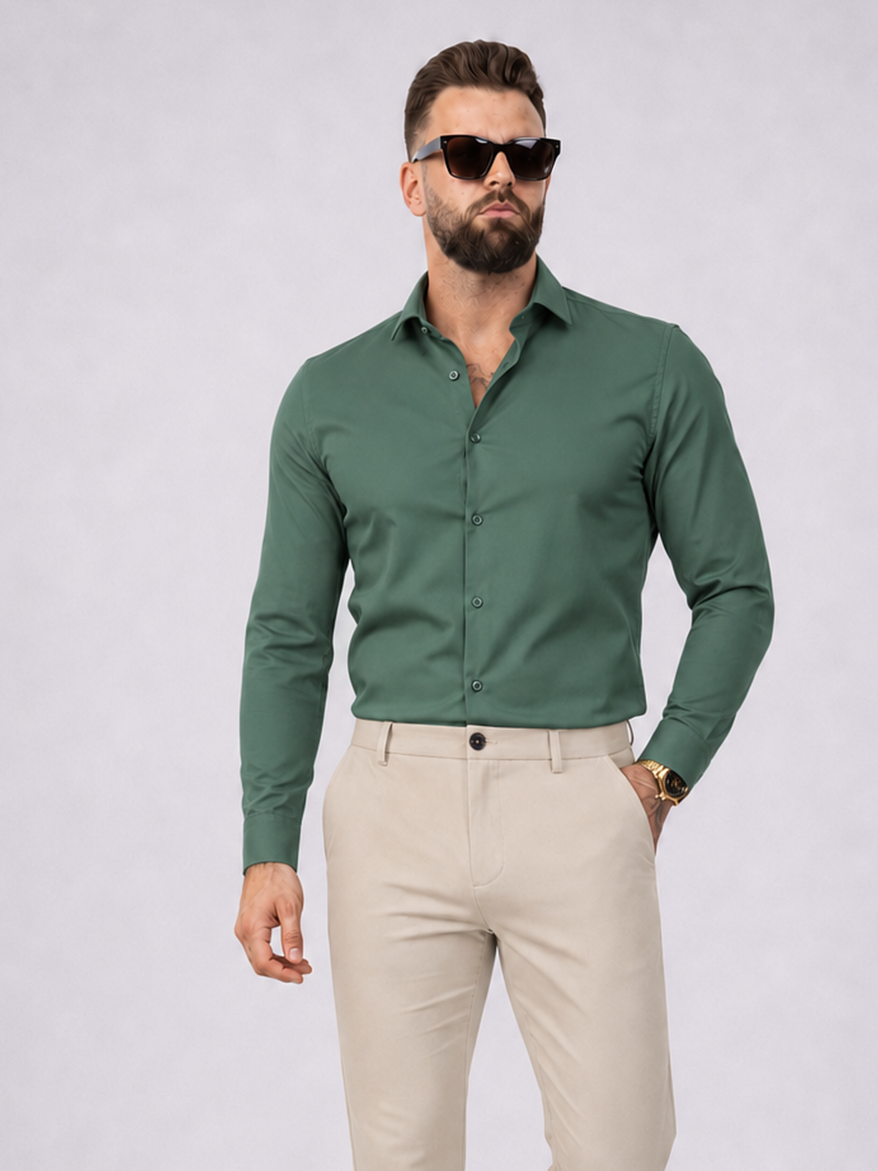 Camicia Slim Fit - Verde