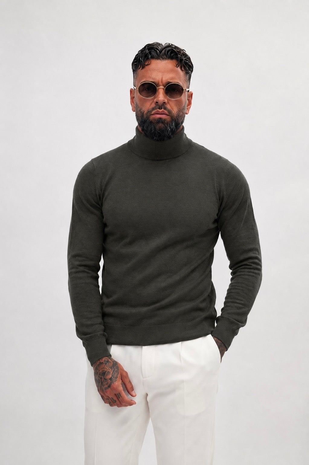 Milano Knit Turtleneck Green