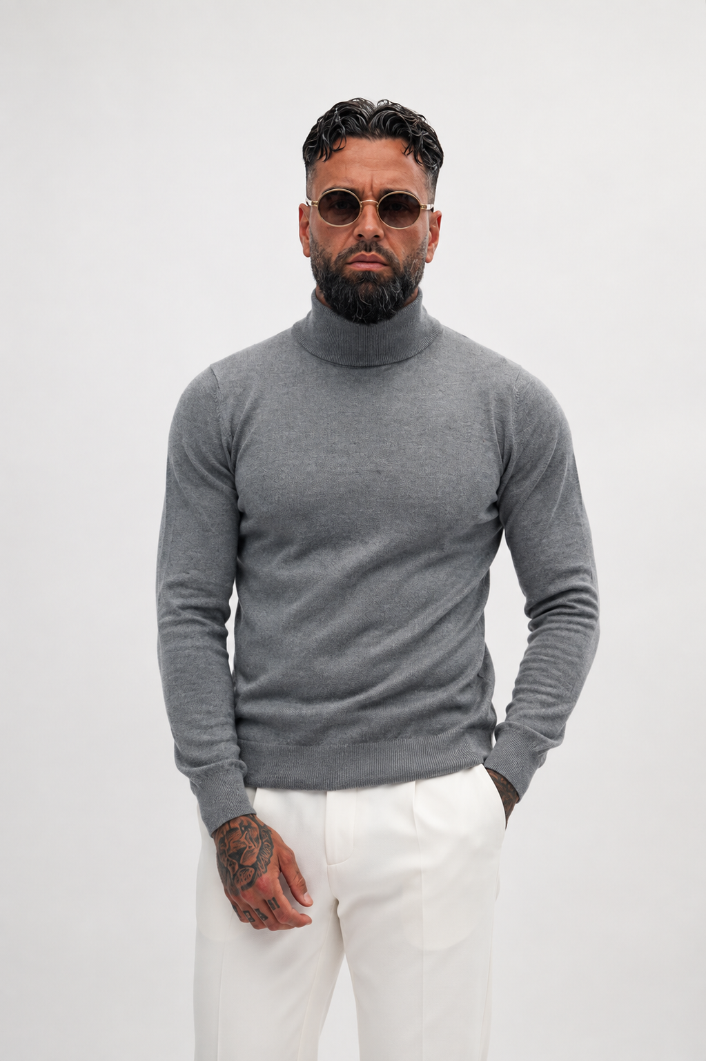 Milano Knit Turtleneck Grey