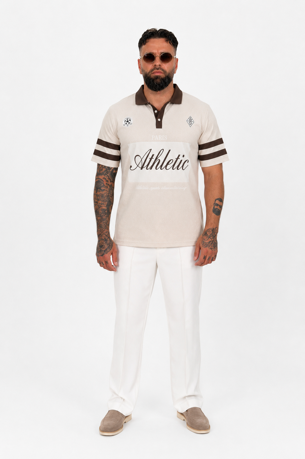 Athletic Polo Short Sleeve Beige