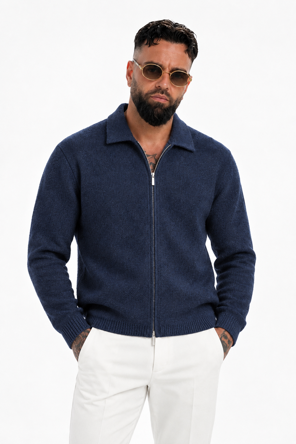 The Lorenzo Zip Knit Navy