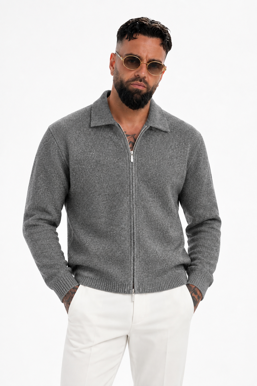 The Lorenzo Zip Knit Grey