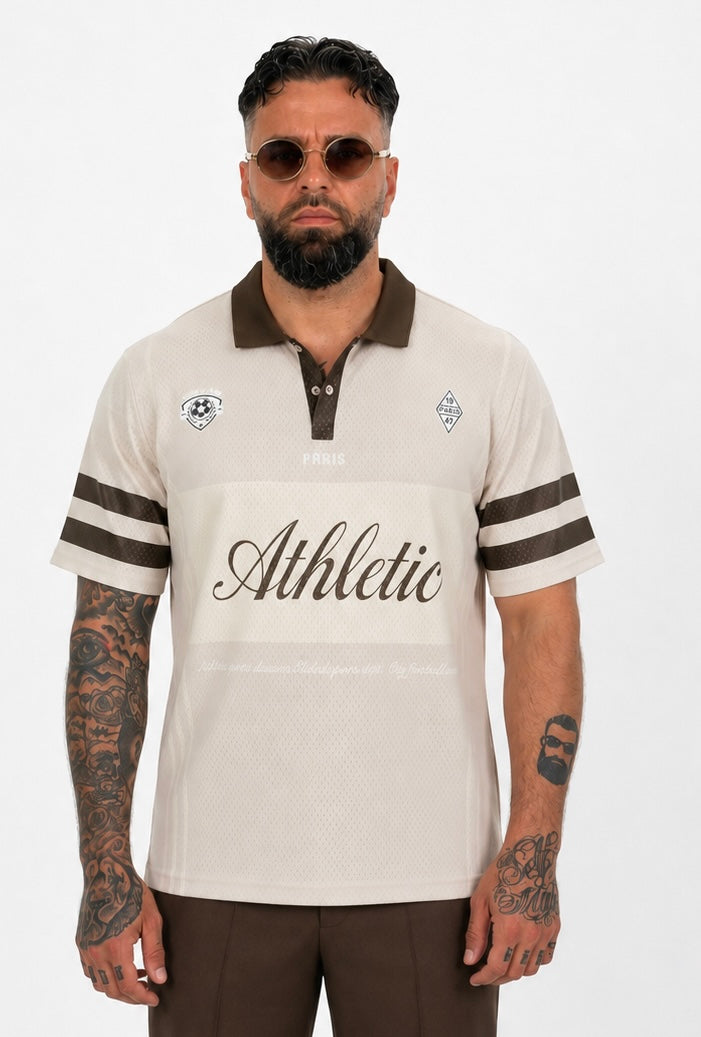 Athletic Polo Short Sleeve Beige