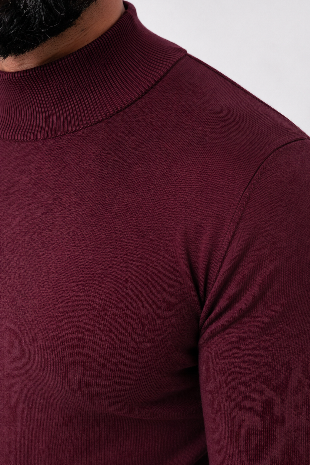 Milano Knit Turtleneck Bordeaux Red