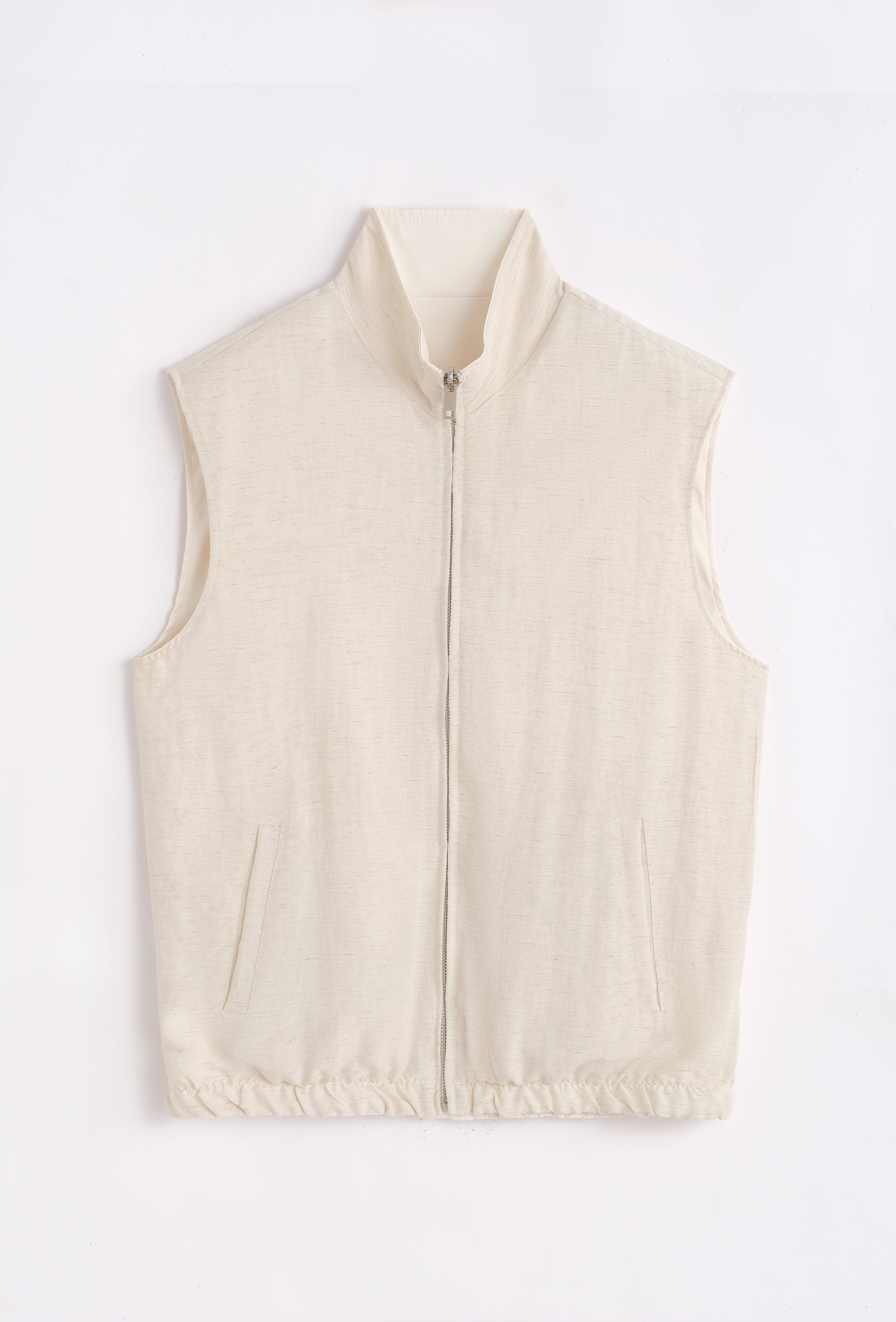 Reversible bodywarmer linen light beige