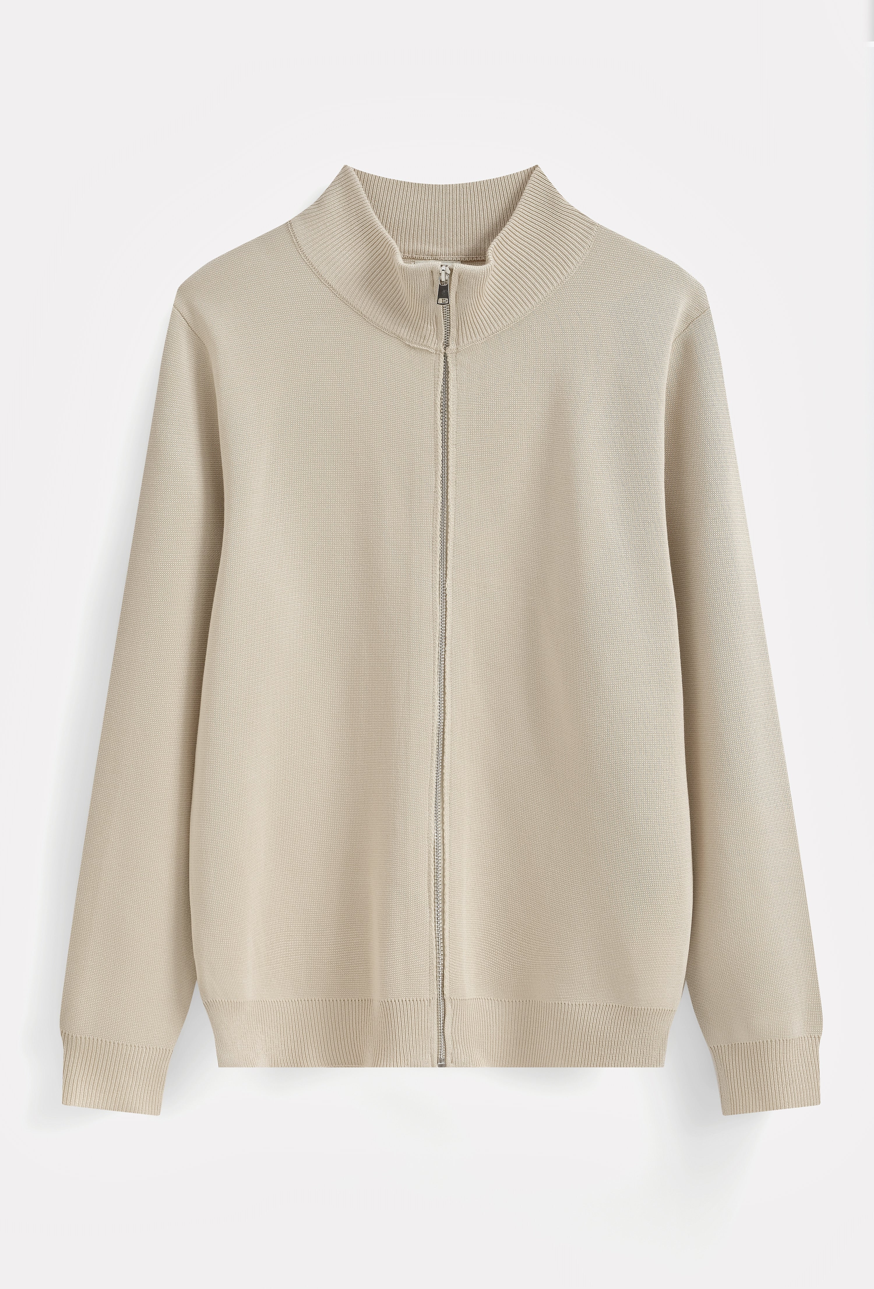 The Milano Zip Cardigan Beige