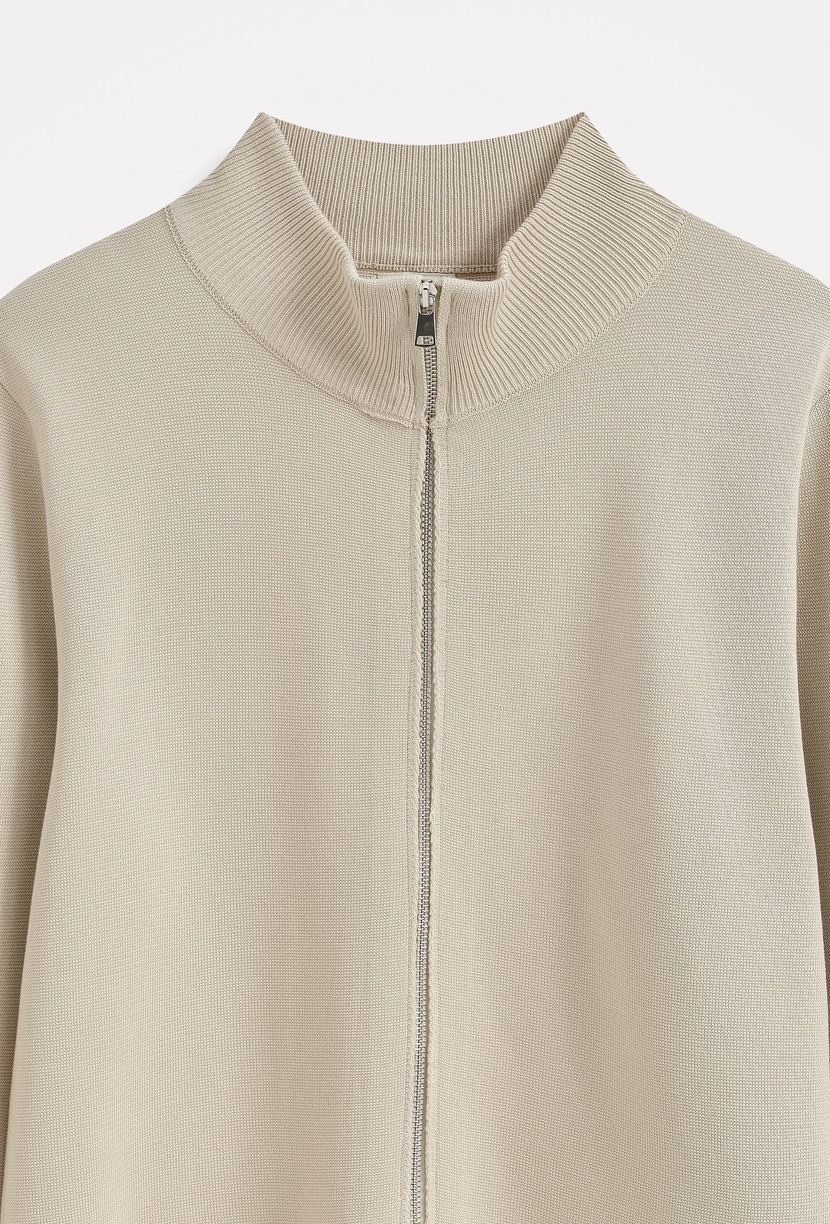 The Milano Zip Cardigan Beige