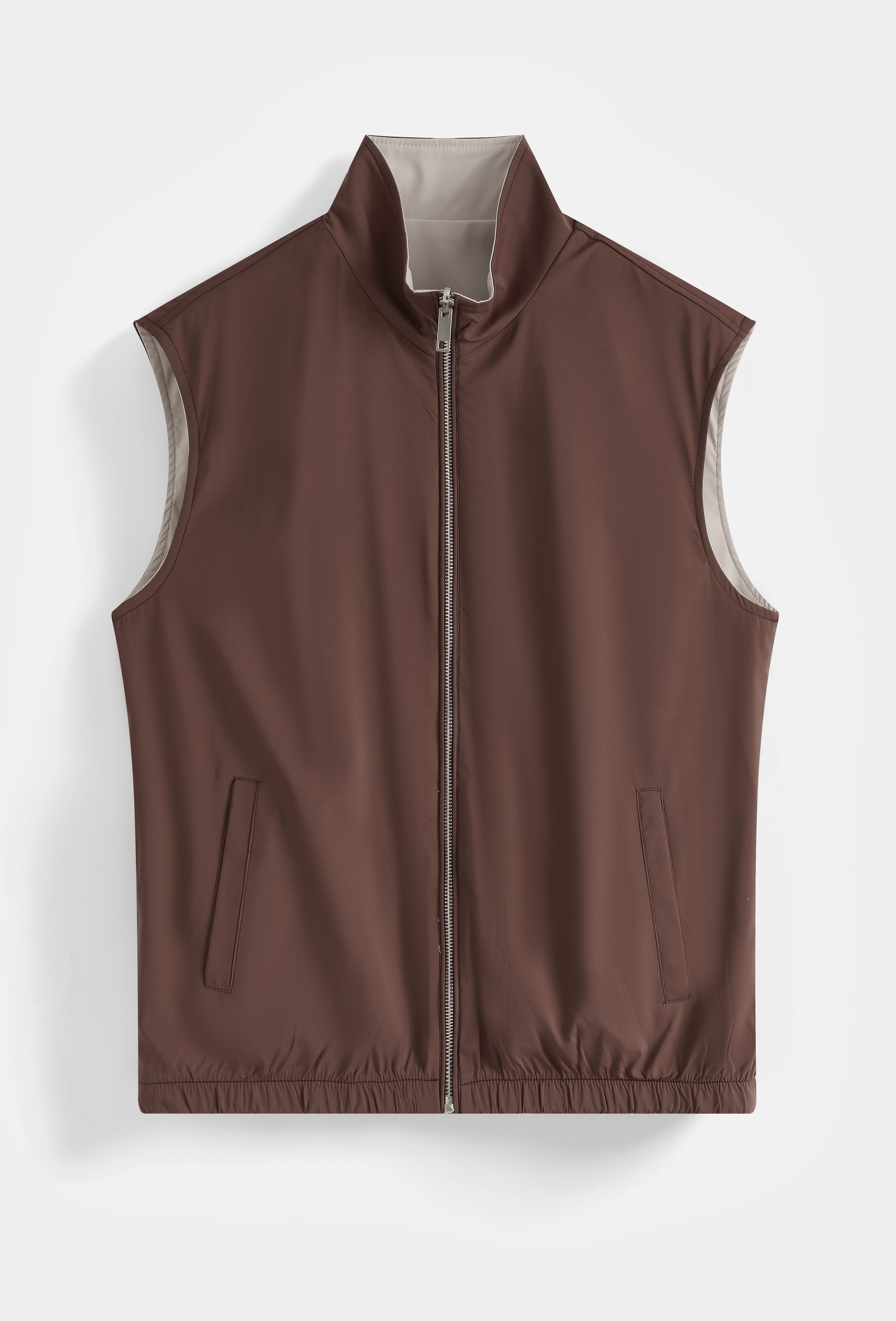 Reversible bodywarmer Brown Beige