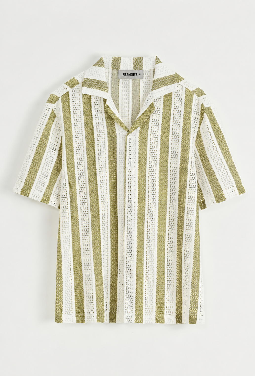 Naxos Striped Knitted Shirt - Olive Green