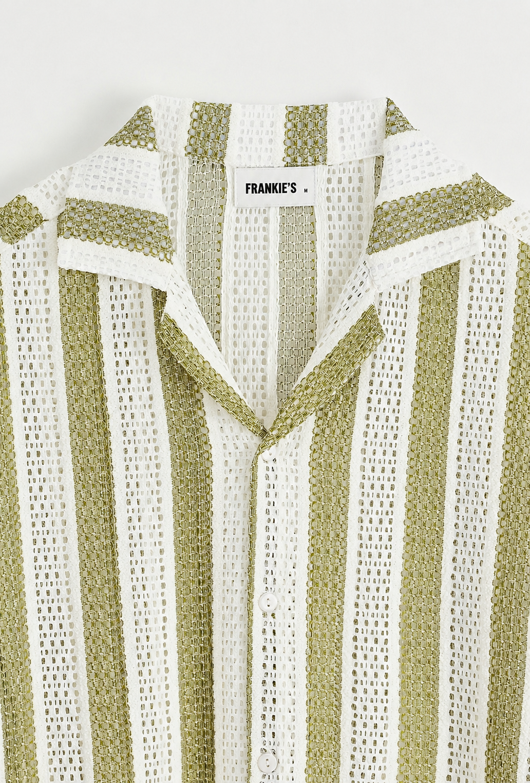 Naxos Striped Knitted Shirt - Olive Green