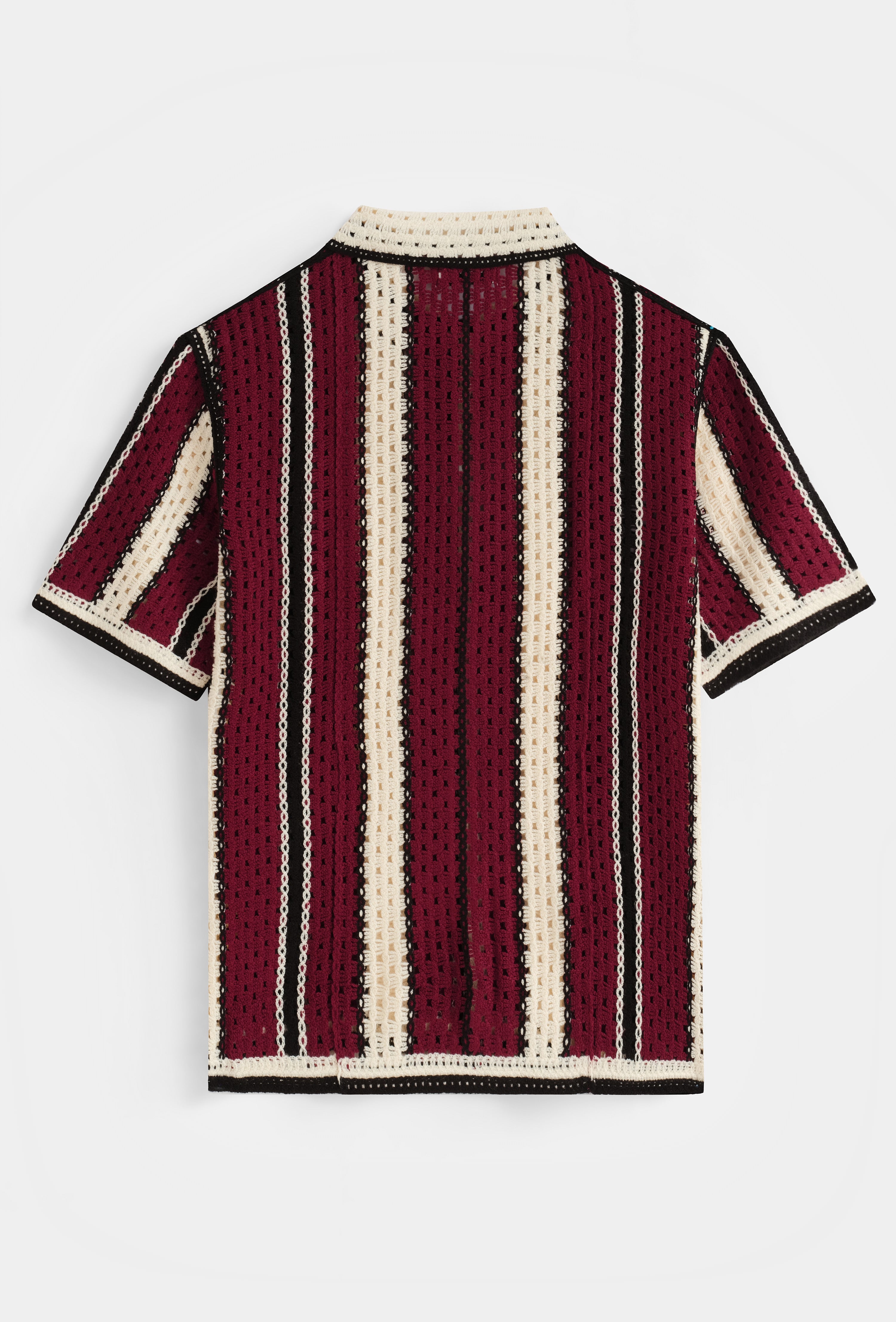 Milano Crochet Shirt – Bordeaux Cream