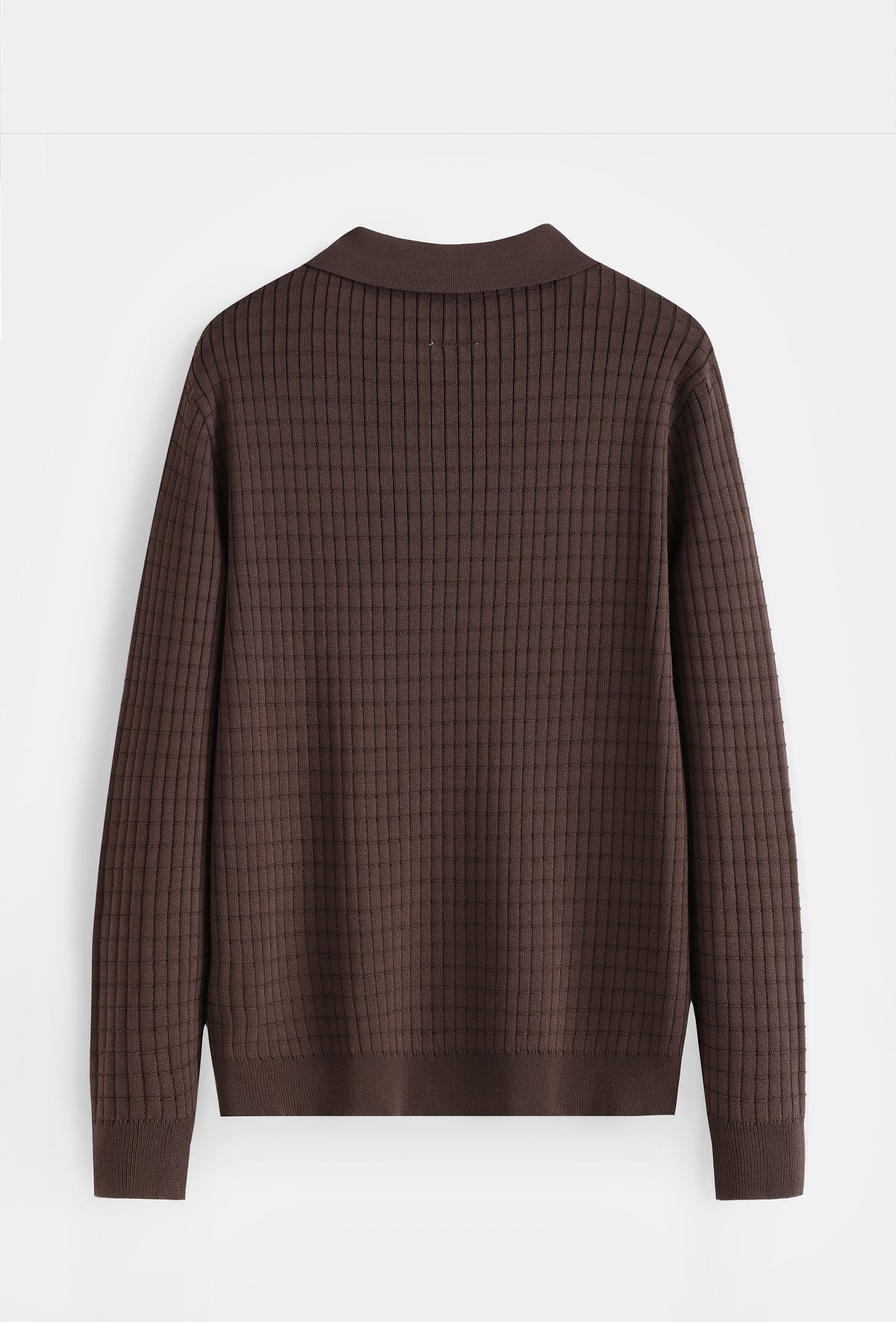 Taormina Textured Knit Polo Brown