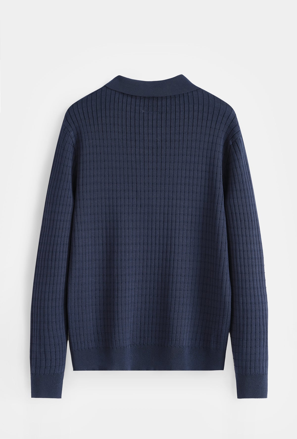 Taormina Textured Knit Polo Navy Blue