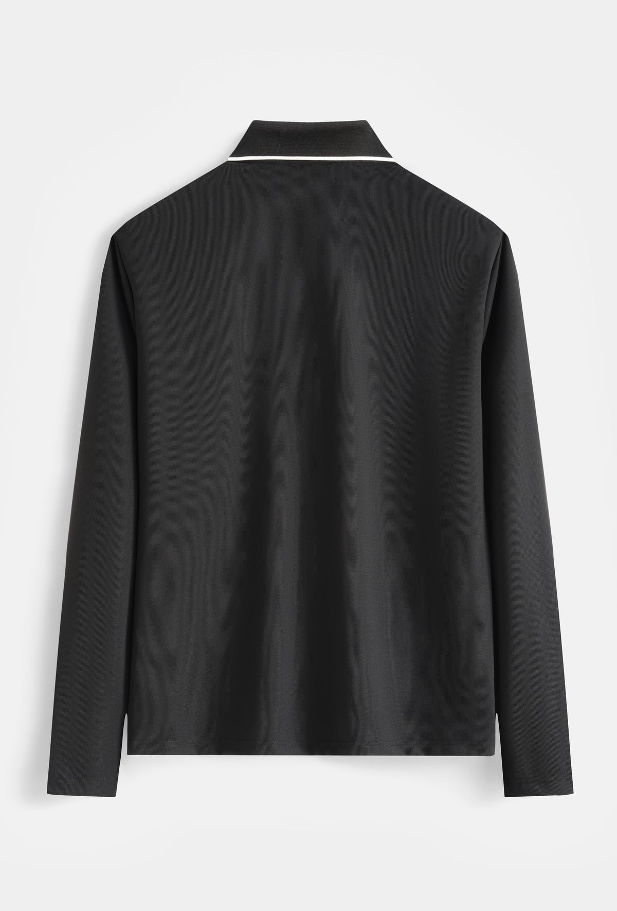 Ravello Zip Polo Long Sleeve Black