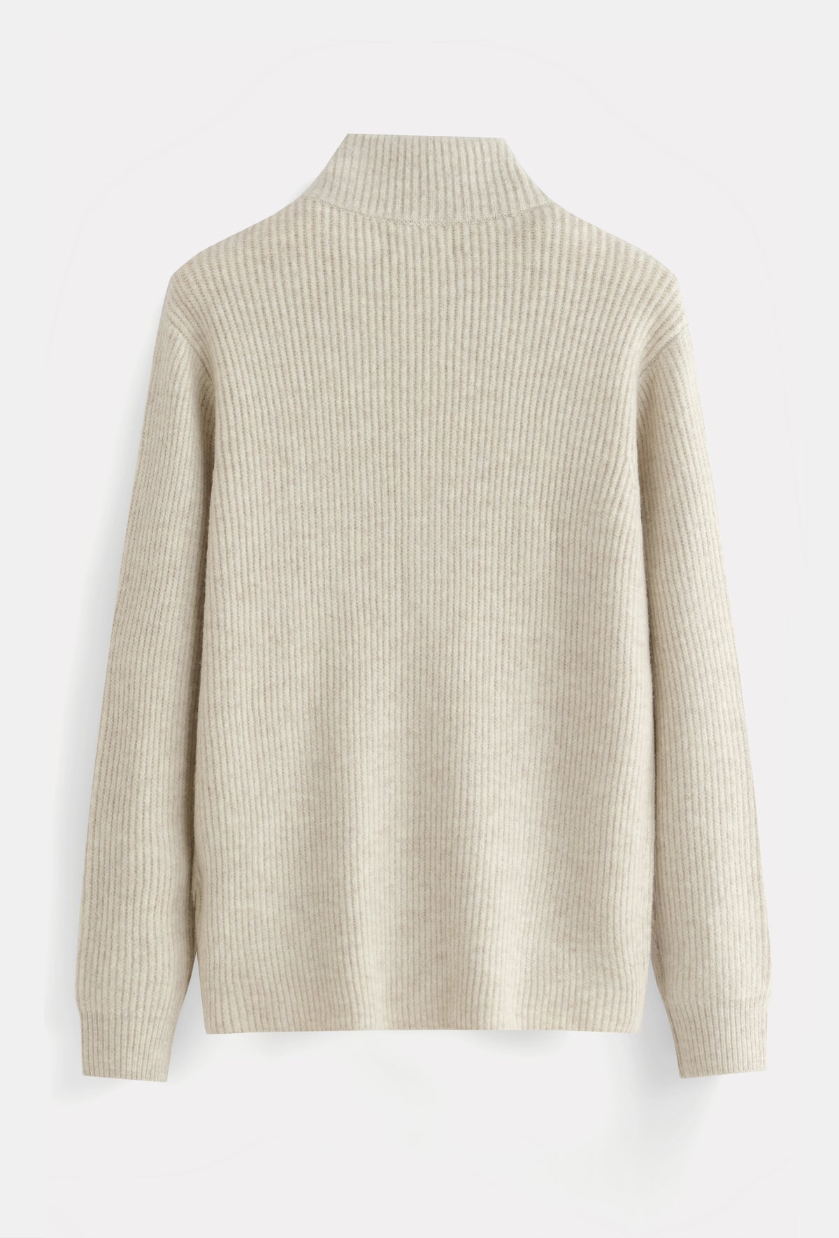 Merano Rib Knit Zip Cardigan Beige