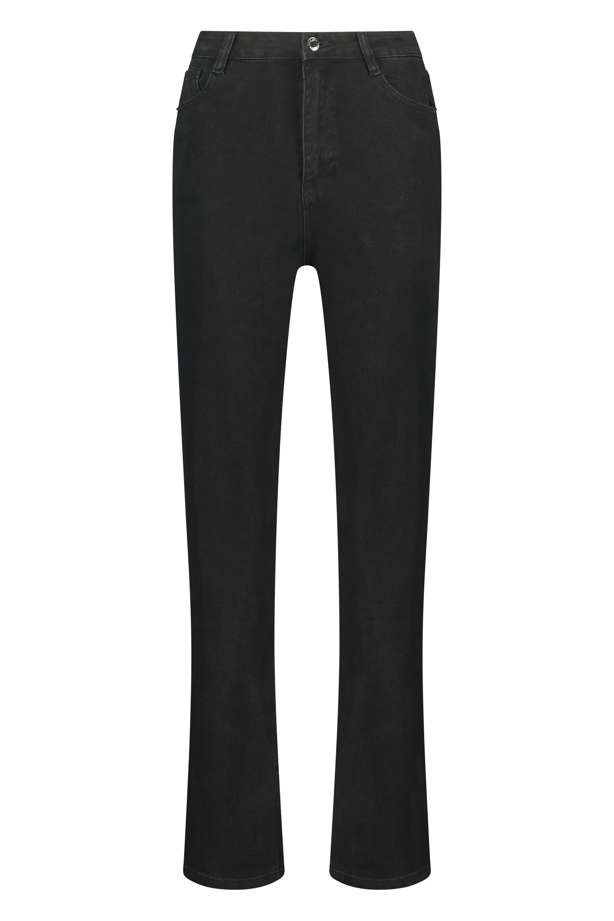 Stretch-Jeans mit geradem Bein in Schwarz