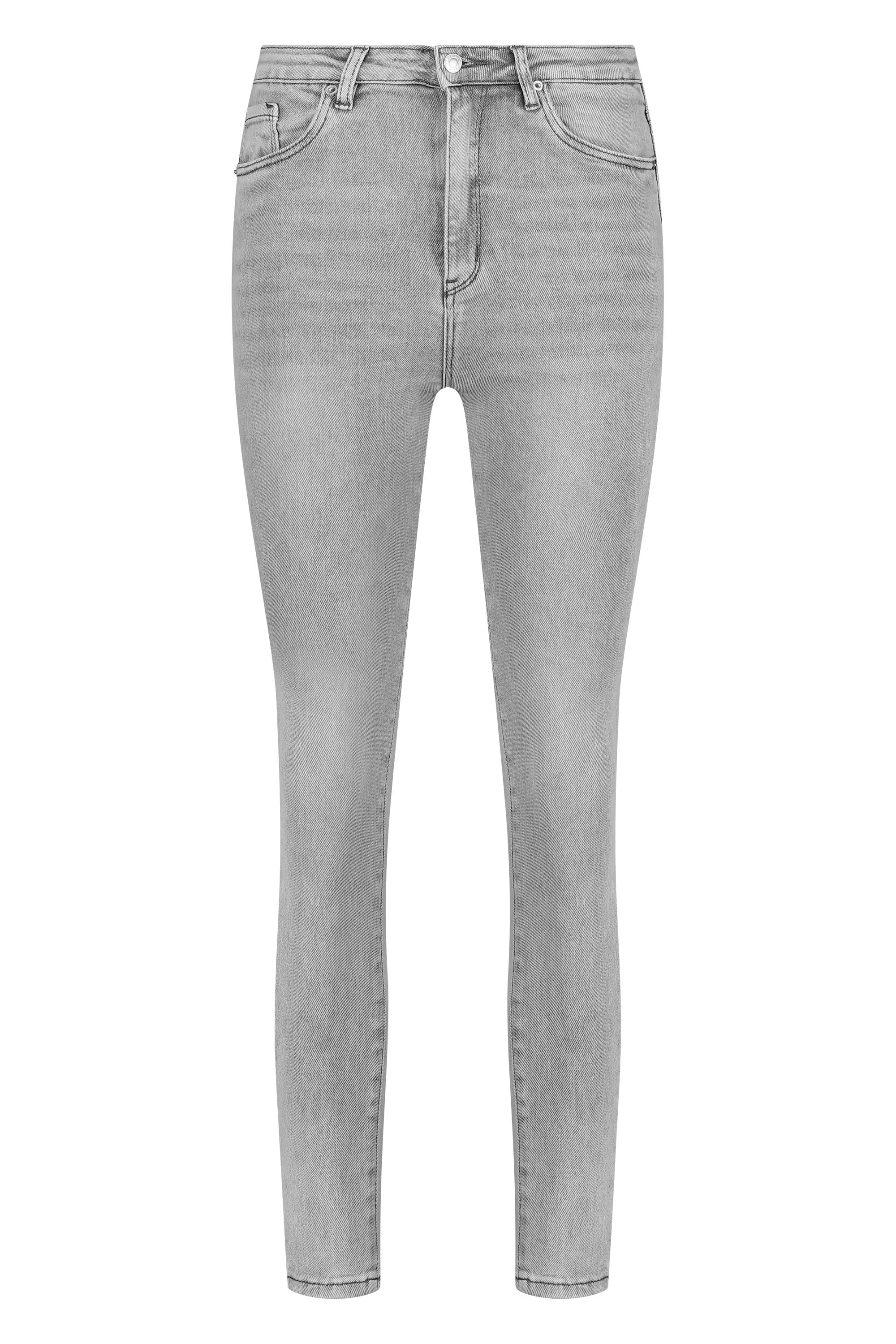 Hellgraue Skinny-Jeans mit Stretchanteil