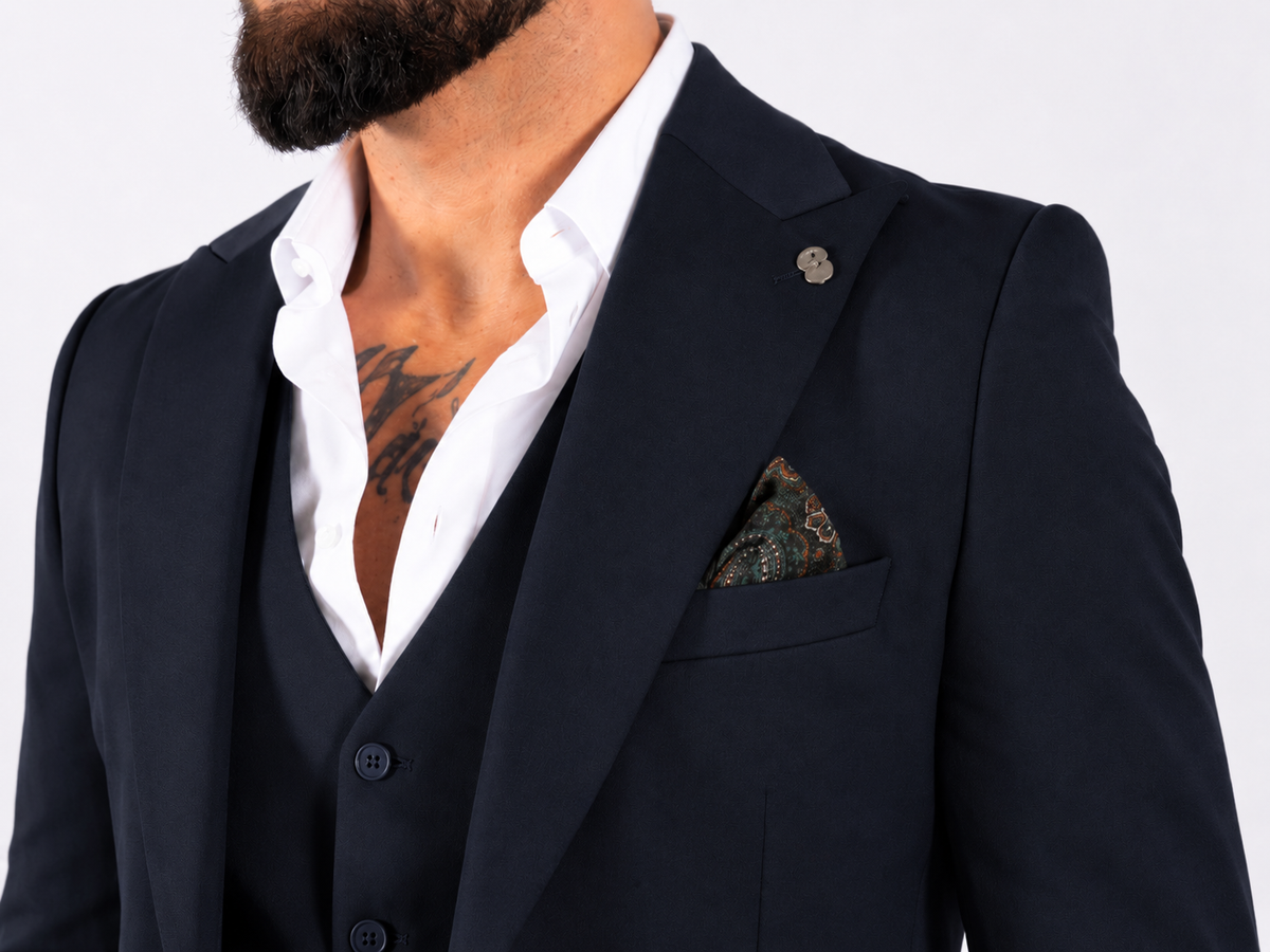 Suit Three Piece Valencia Navy