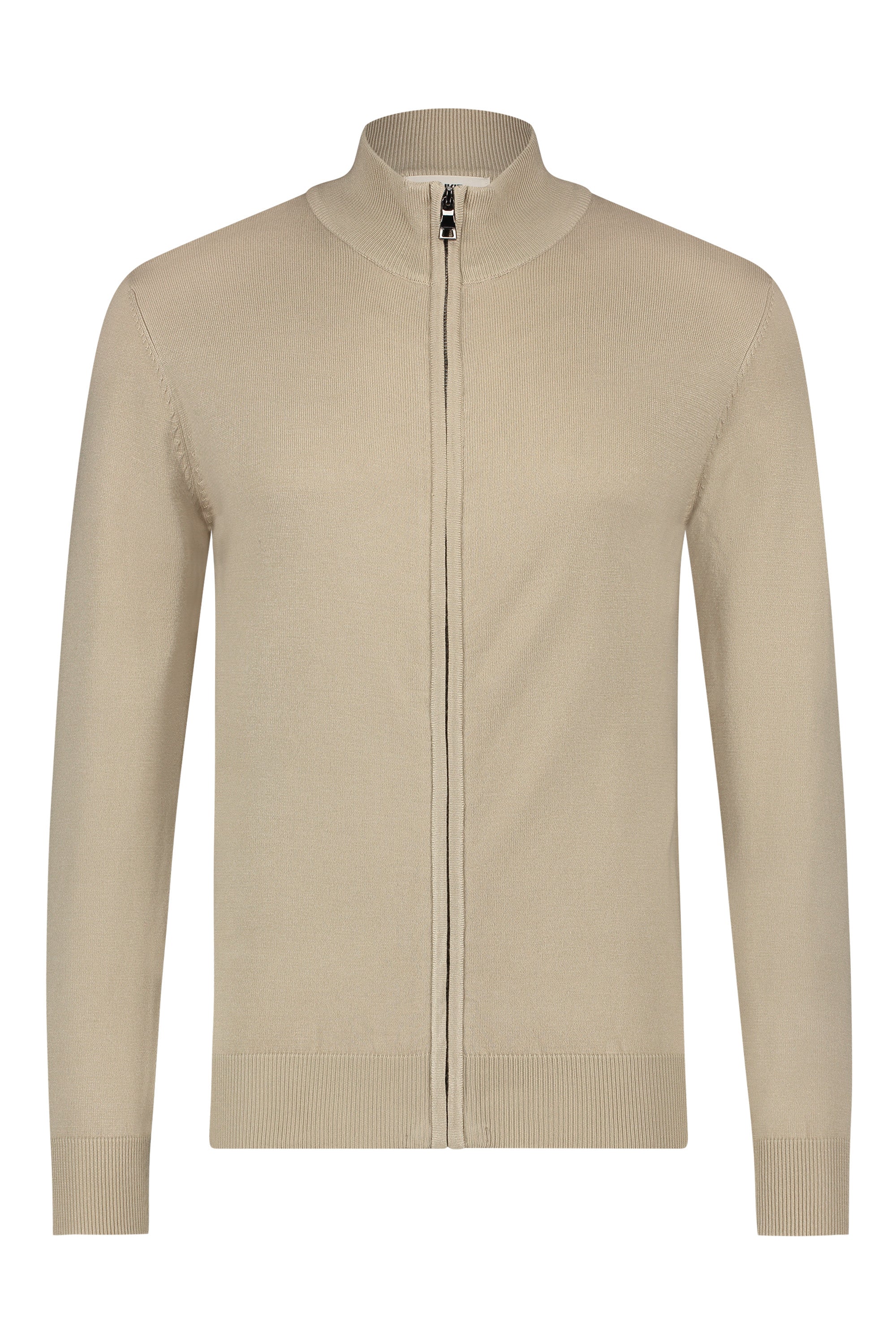 Cardigan zipper knitwear beige