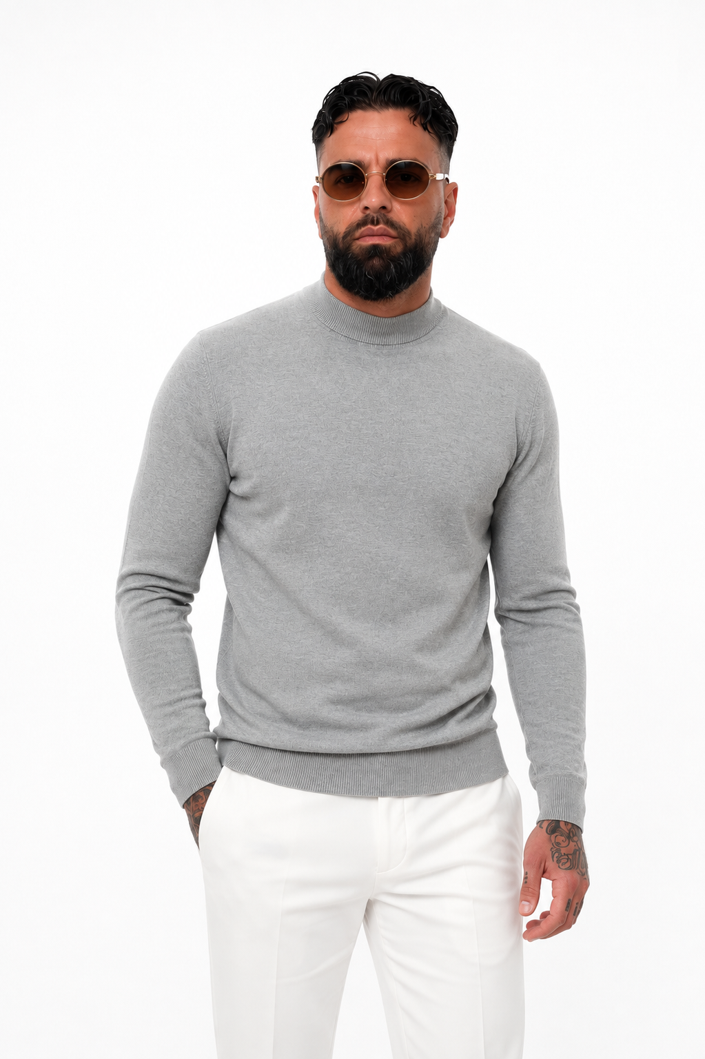 Milano Knit Turtleneck Grey