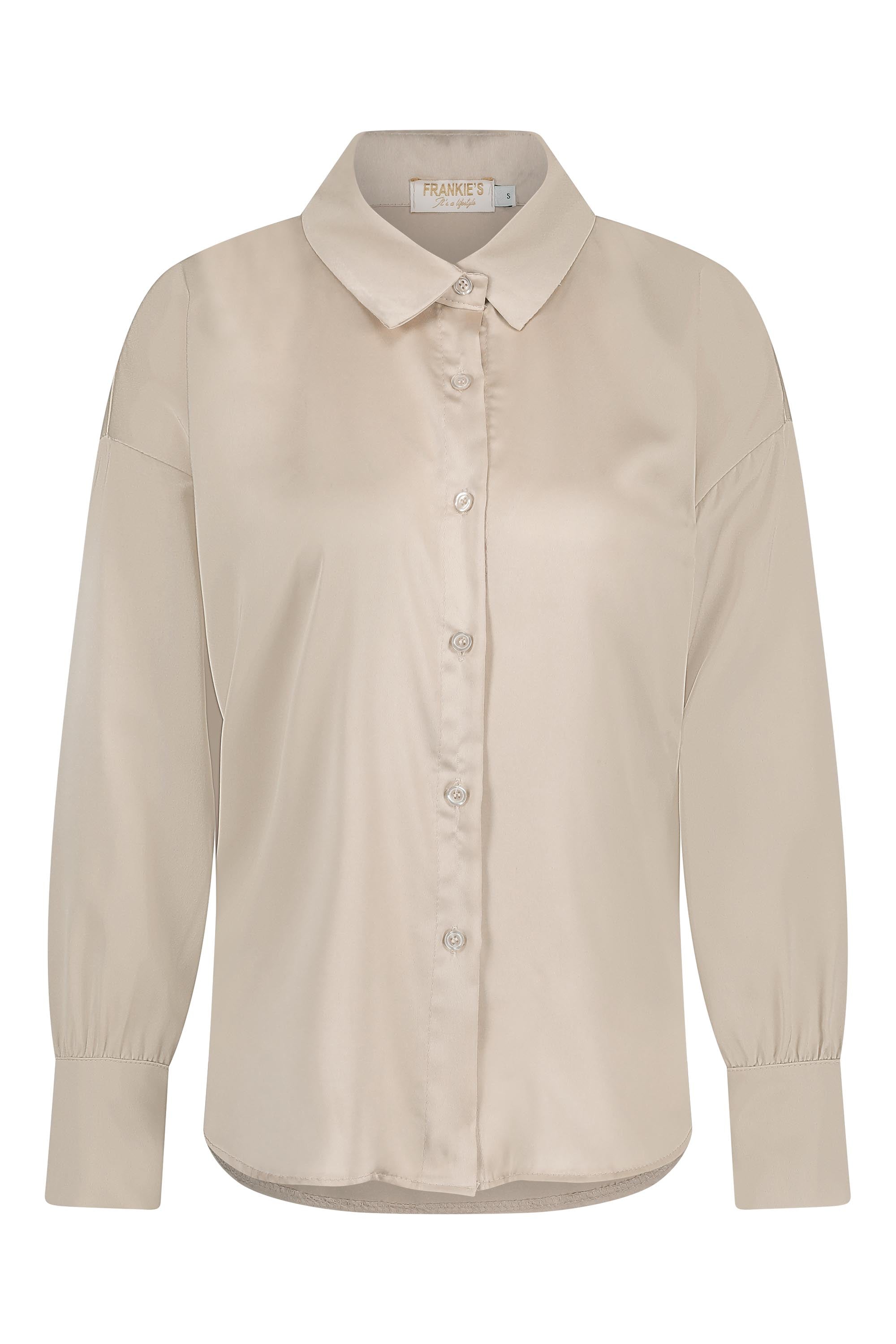 Satinbluse beige