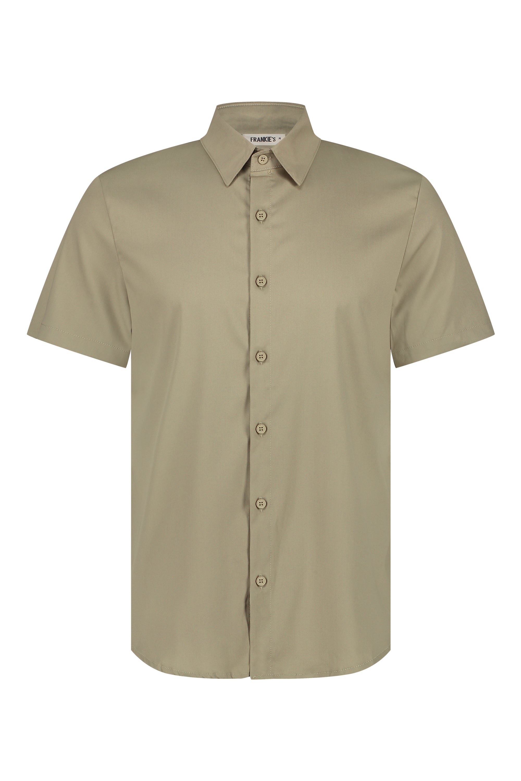 Shirt super stretch short sleeve beige