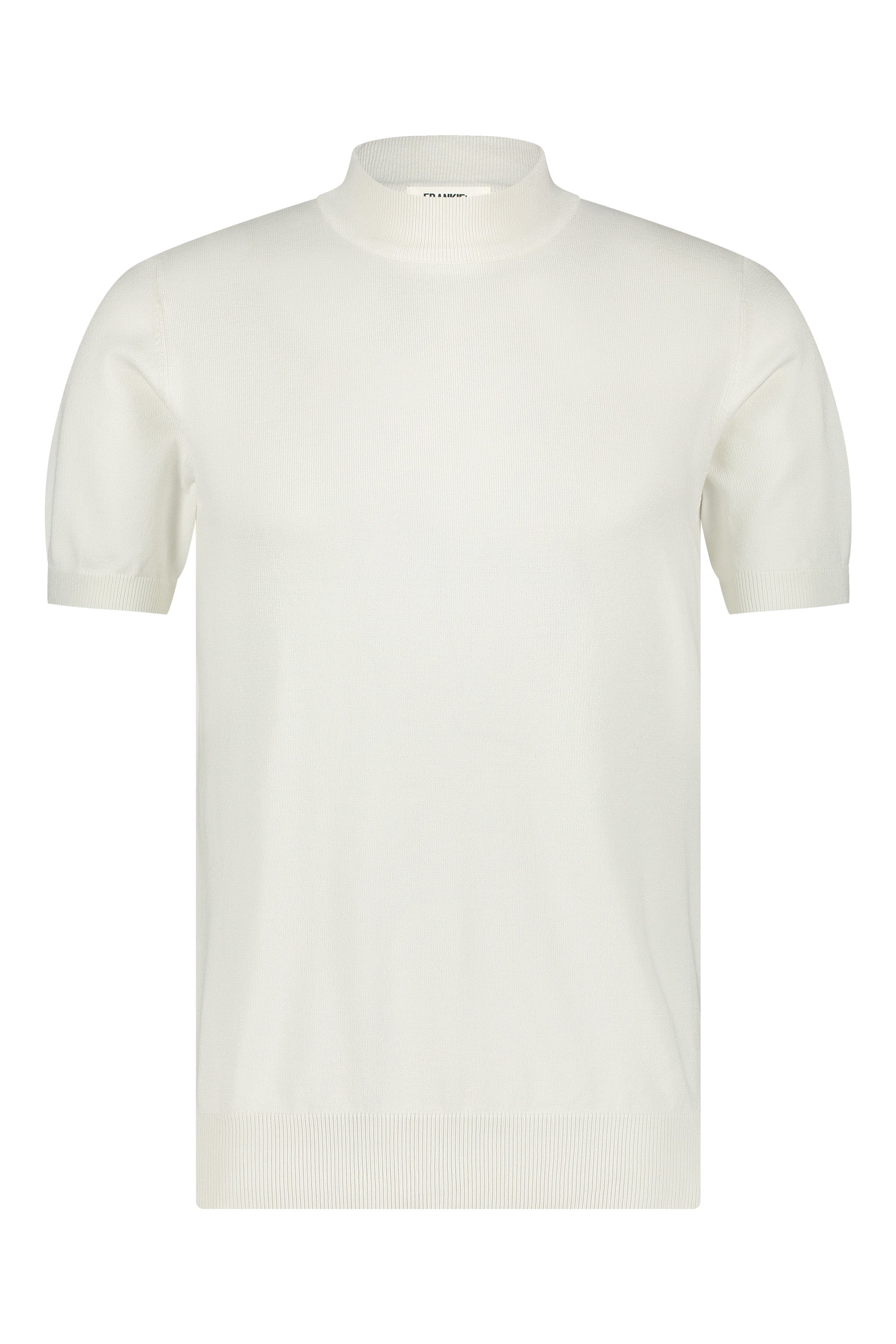 Turtleneck knitwear short sleeve white